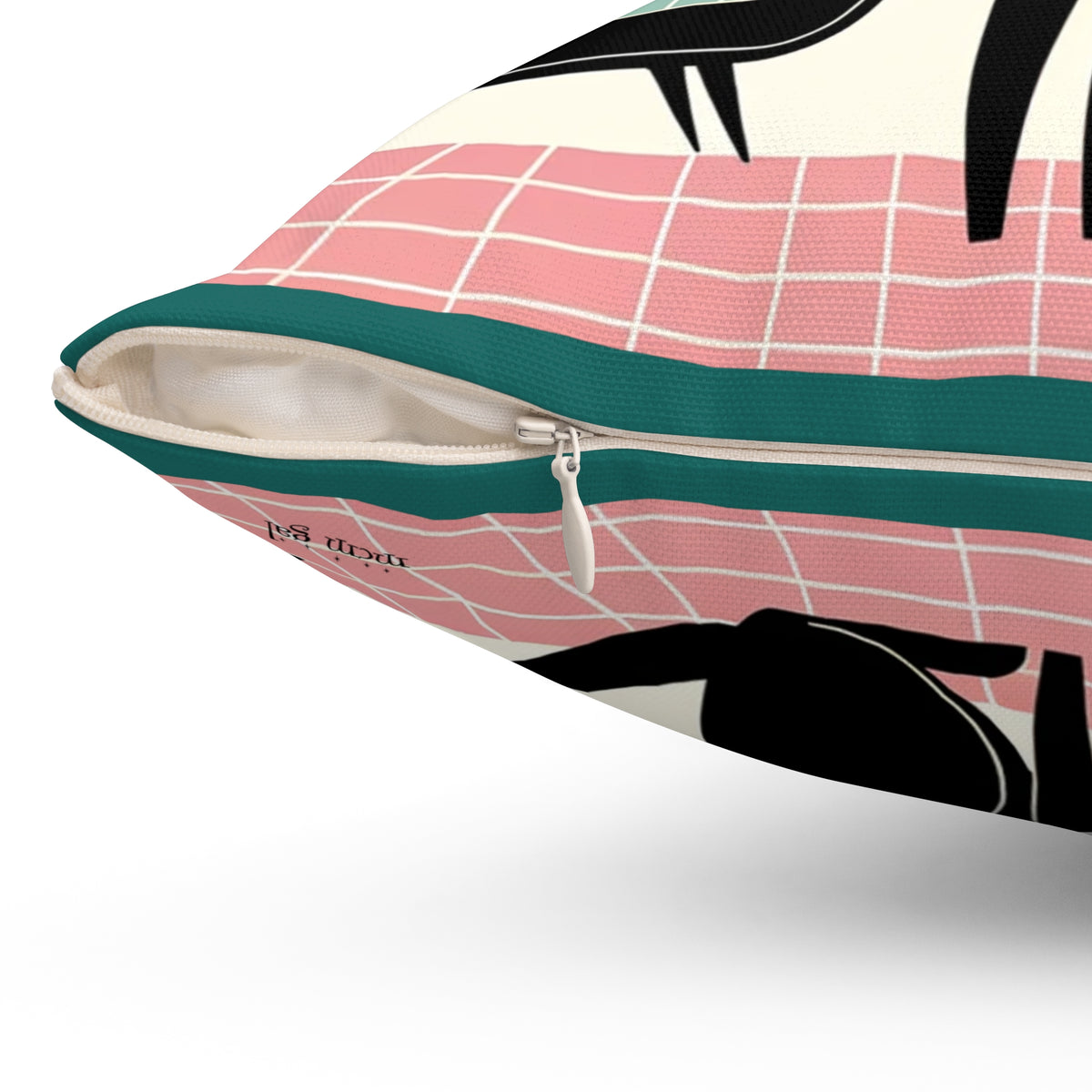 Mid Mod Atomic Cat Kitschy Throw Pillow Including Insert, MCM Home Decor - Mid Century Modern Gal