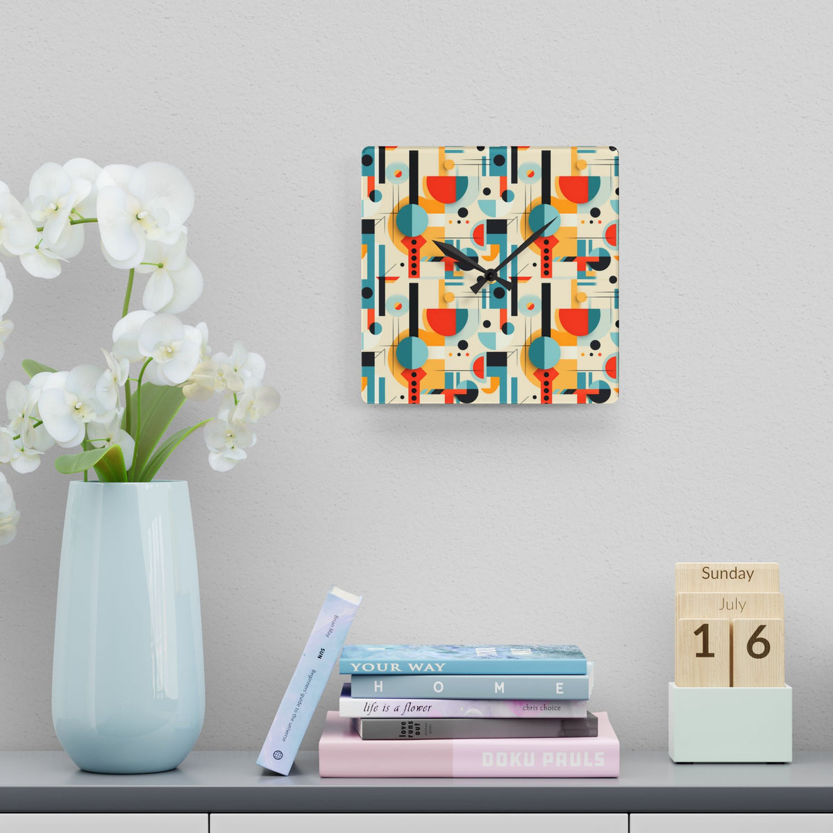 Mid Century Modern Bauhaus Designed MCM Acrylic Wall Clock - Mid Century Modern Gal