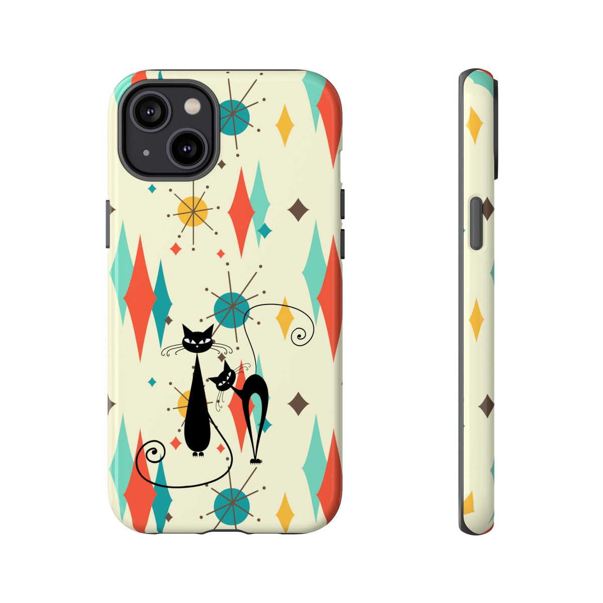 Atomic Kitty Cat, Mid Mod Franciscan Pattern, Kitsch Tough Phone Cases