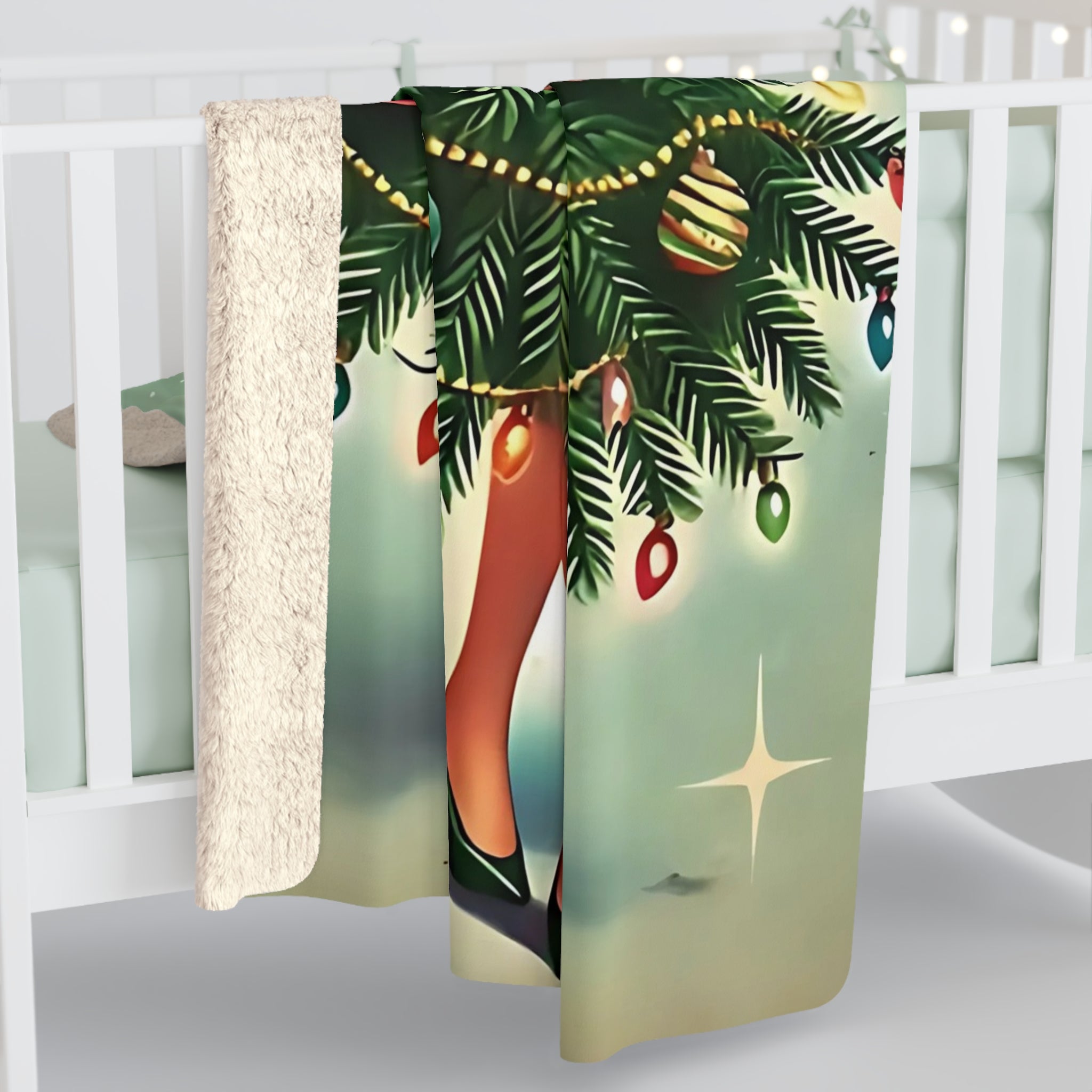 Franciscan Diamond Starburst, Vintage Holiday Kitsch 50s Mod Gal, Mid Century Modern Fleece Winter Blanket - Mid Century Modern Gal