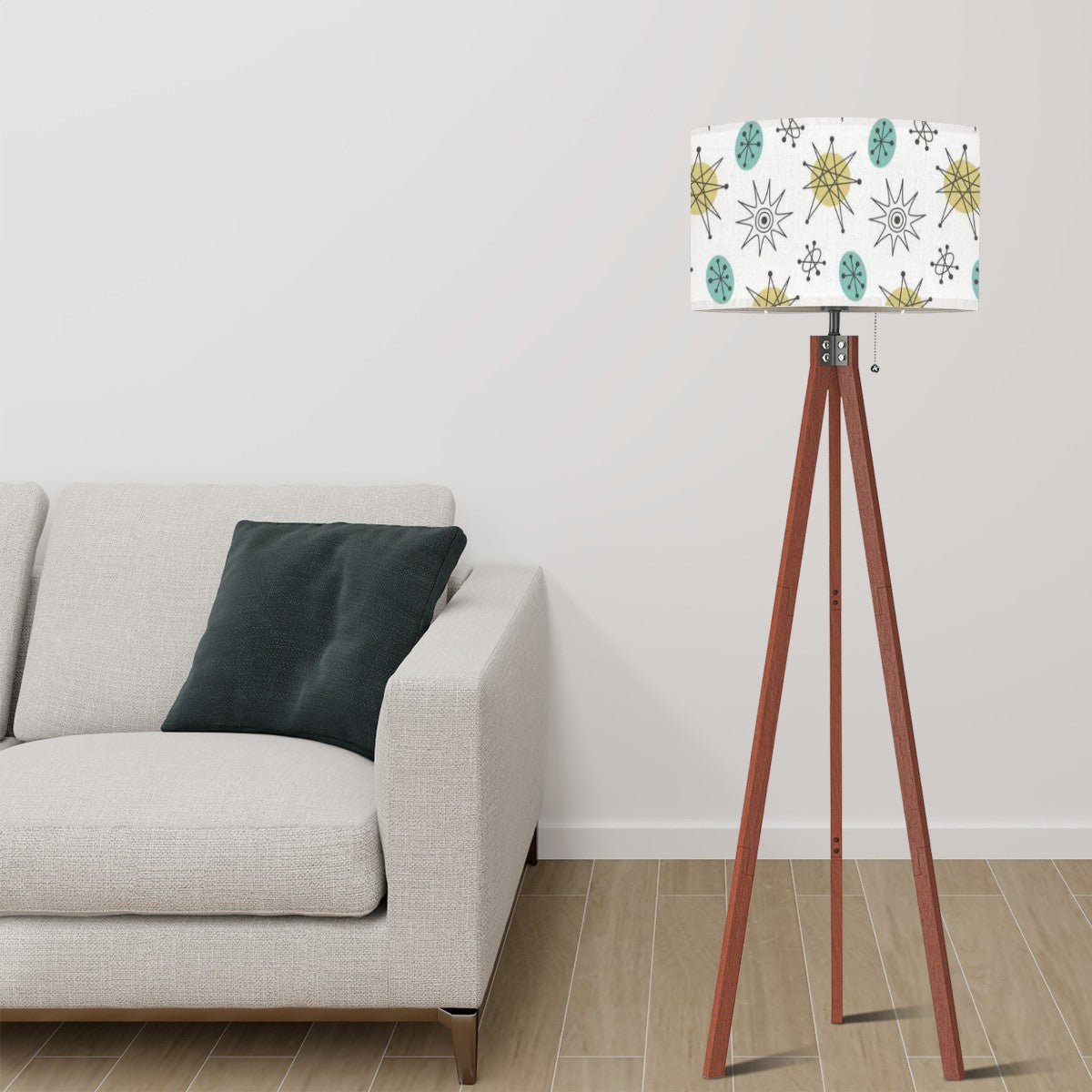 Mid Century Modern Franciscan Starburst Mod Tripod Floor Lamp - Mid Century Modern Gal