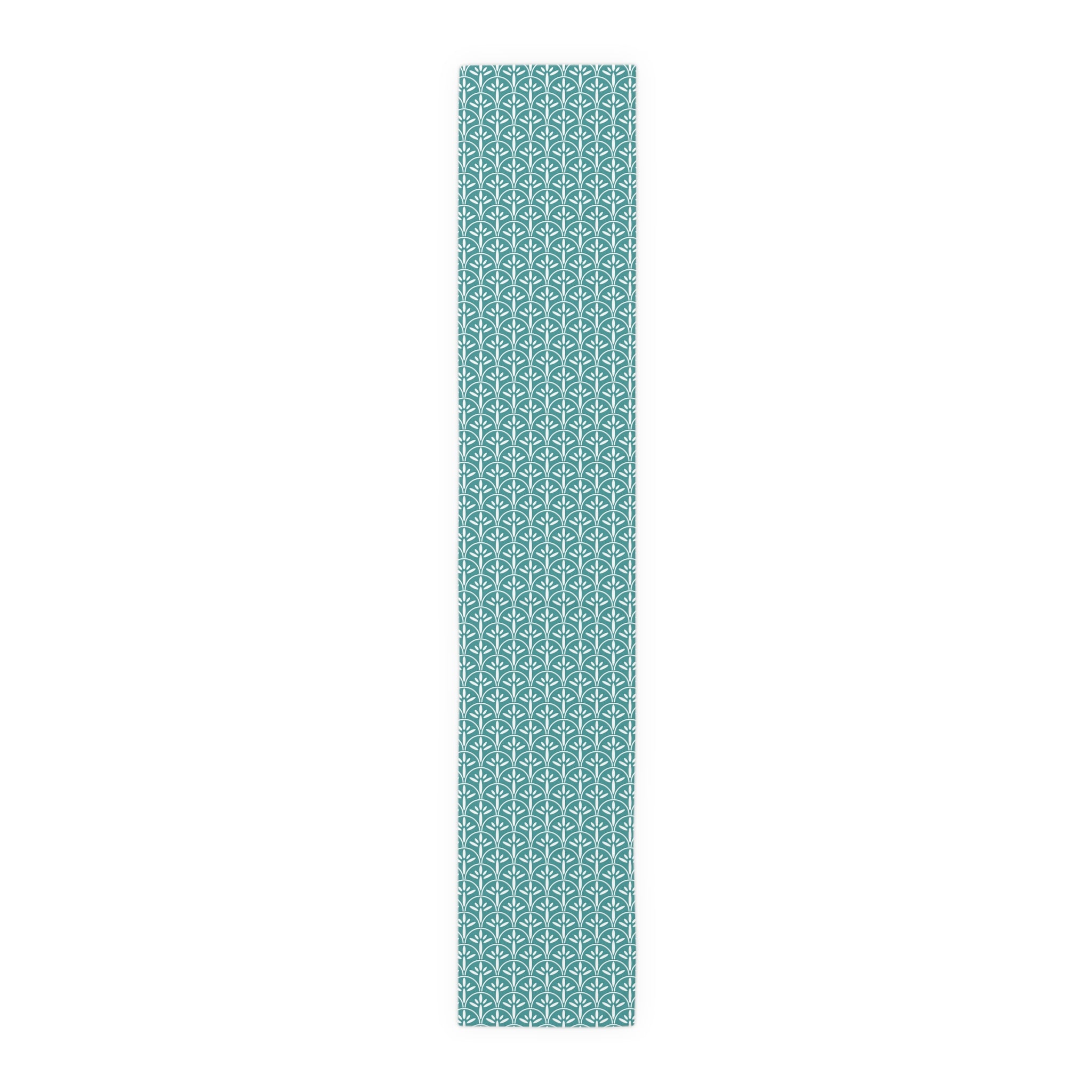 Art Deco Aqua Blue Floral Modern Runner - Mid Century Modern Gal
