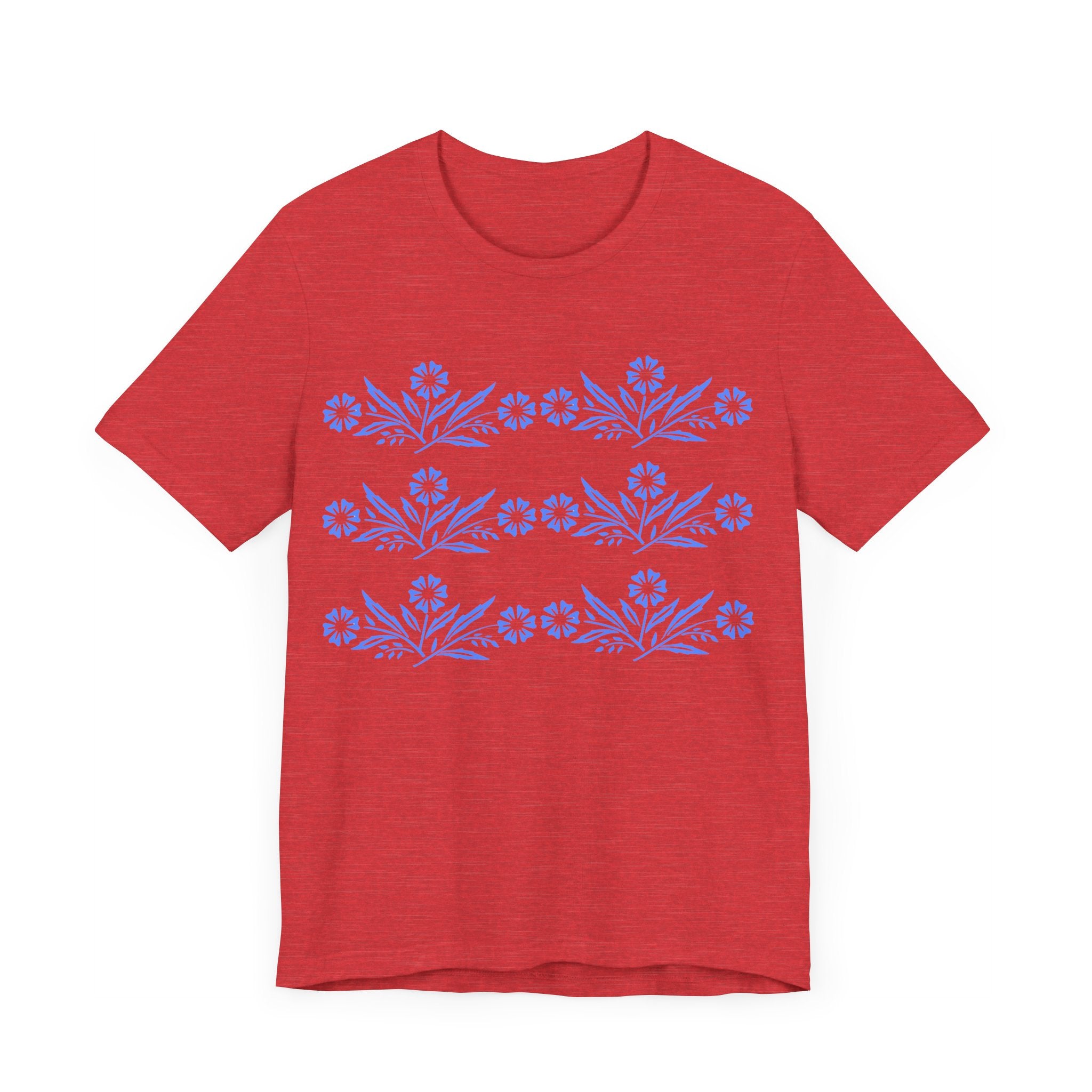 Vintage Corning Ware Inspired Blue Cornflower Retro Mod Tee - Mid Century Modern Gal