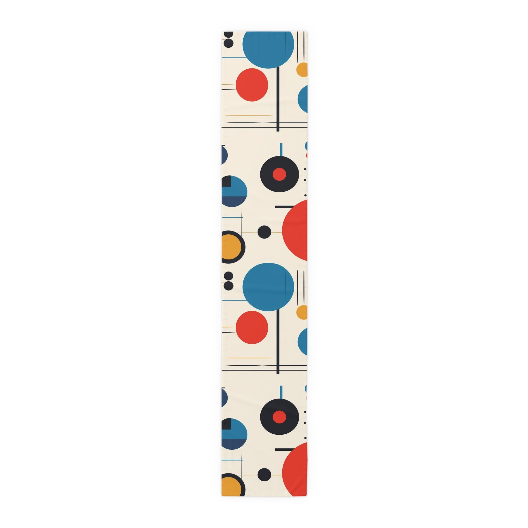 Modern Bauhaus Designed Table Runner, Red, Blue Yellow, Geometric Designed Mod Tableware - Mid Century Modern Gal