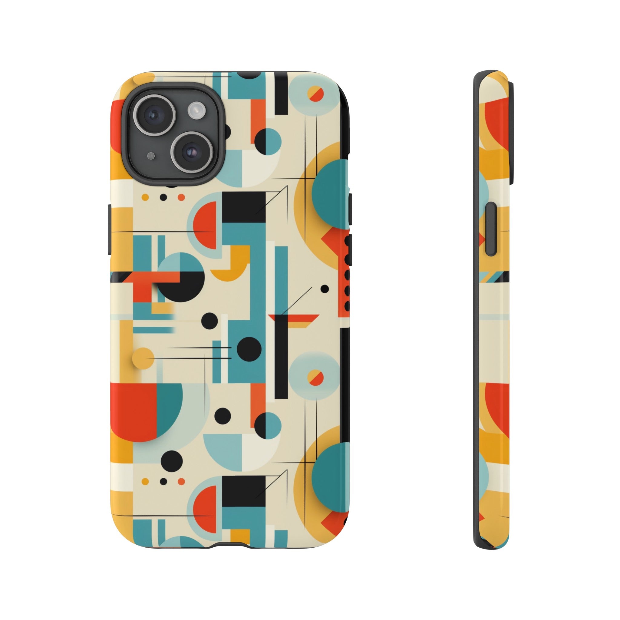 Bauhaus Designed Mid Mod Geometric Groovy Smart Phone, iPhone, Samsung Compatible Tough Cases