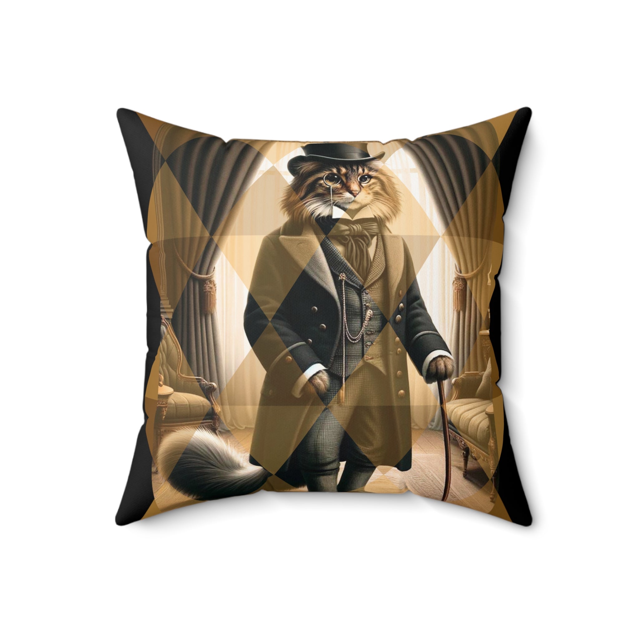 AristoCat, Kitschy Mid Century Modern, Den, Office, Kitsch Quirky Pillow And Insert - Mid Century Modern Gal