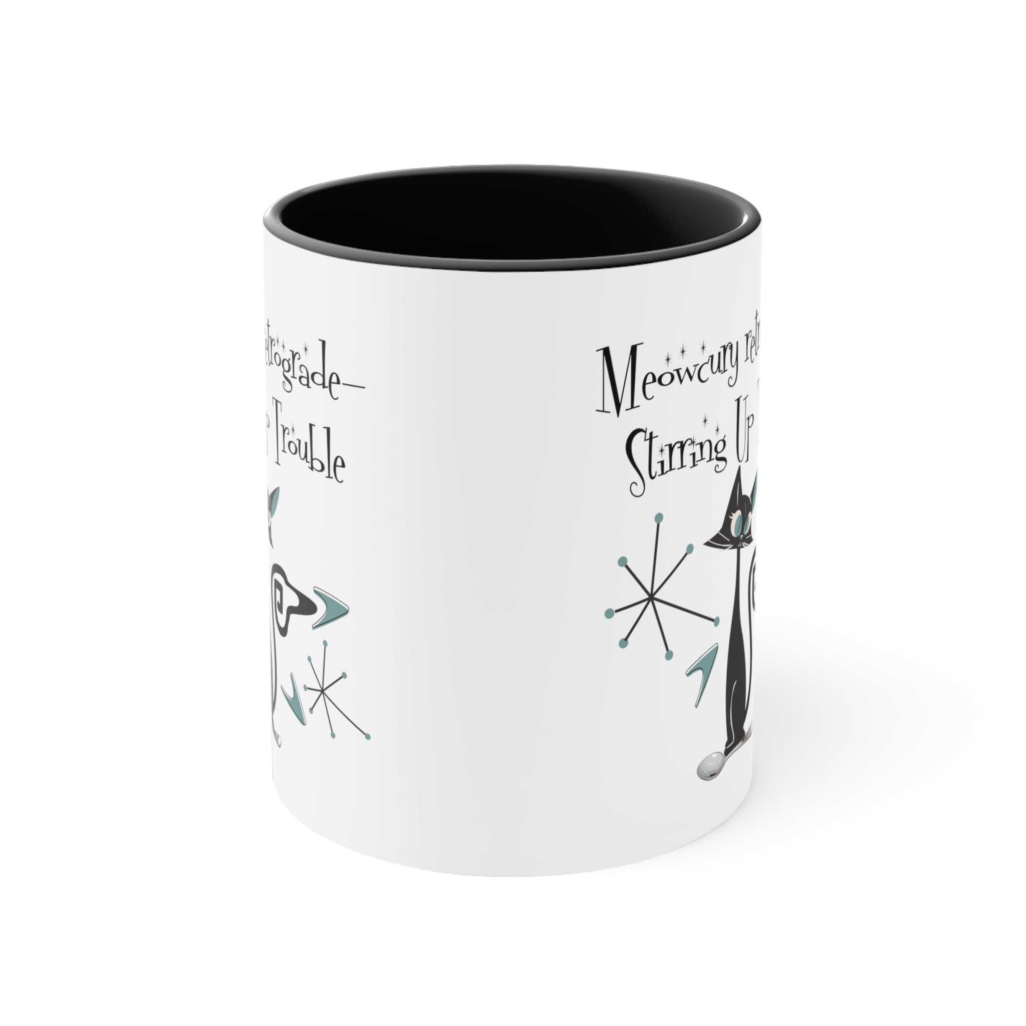 Atomic Kitty Cat, Mid Century Modern Drinkware, Funny, Kitschy Style, Cat Lover, Coffee Lover Mug Gifts - Mid Century Modern Gal