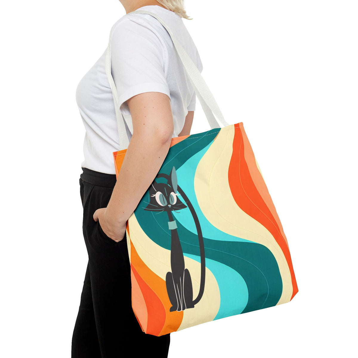 Atomic Cat Mid Mod Groovy Tote Bag - Mid Century Modern Gal