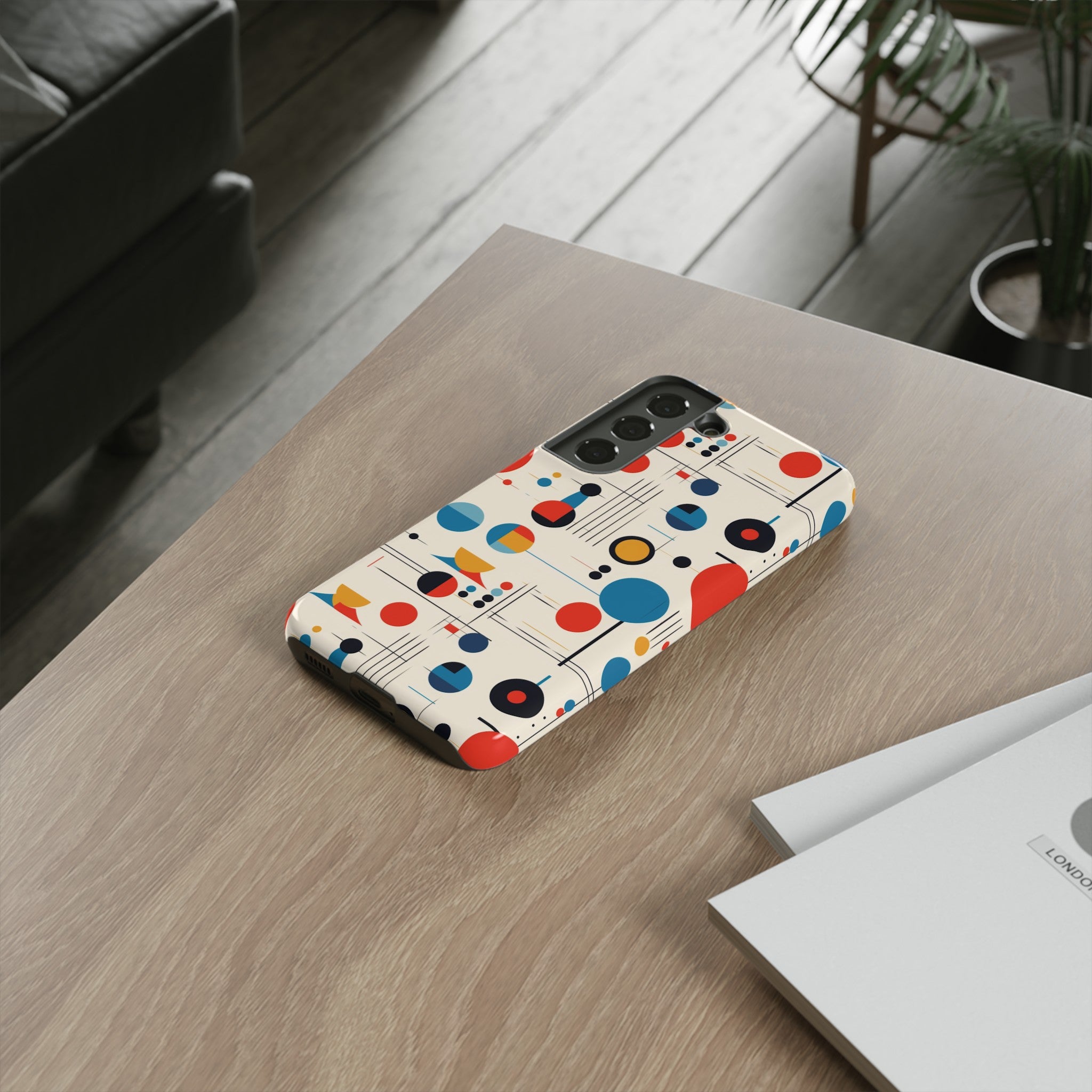 Mid Mod Bauhaus Designed iPhone, Samsung, Retro Phone Tough Cases - Mid Century Modern Gal