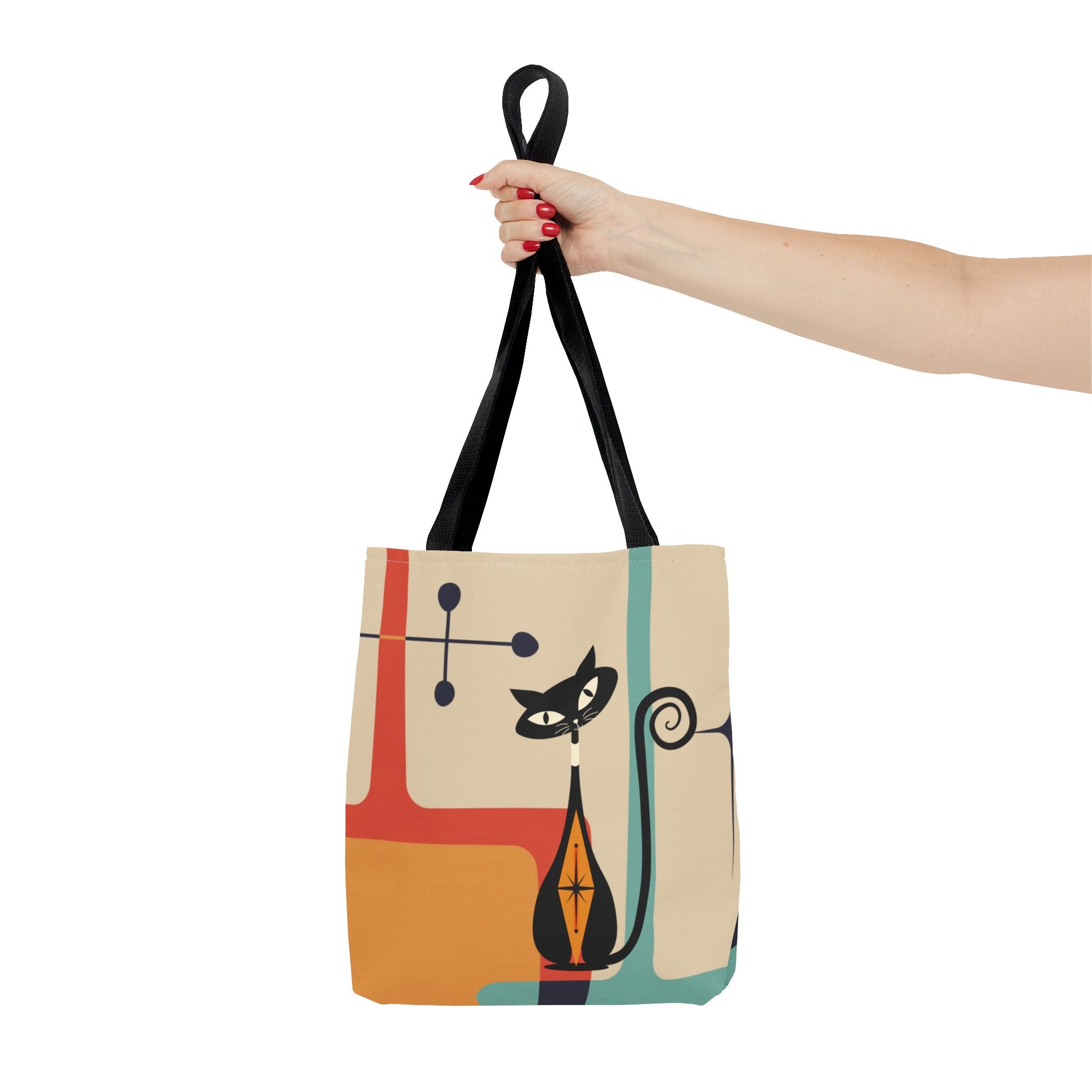 Atomic Cat Mid Century Mod Tote Bag - Mid Century Modern Gal