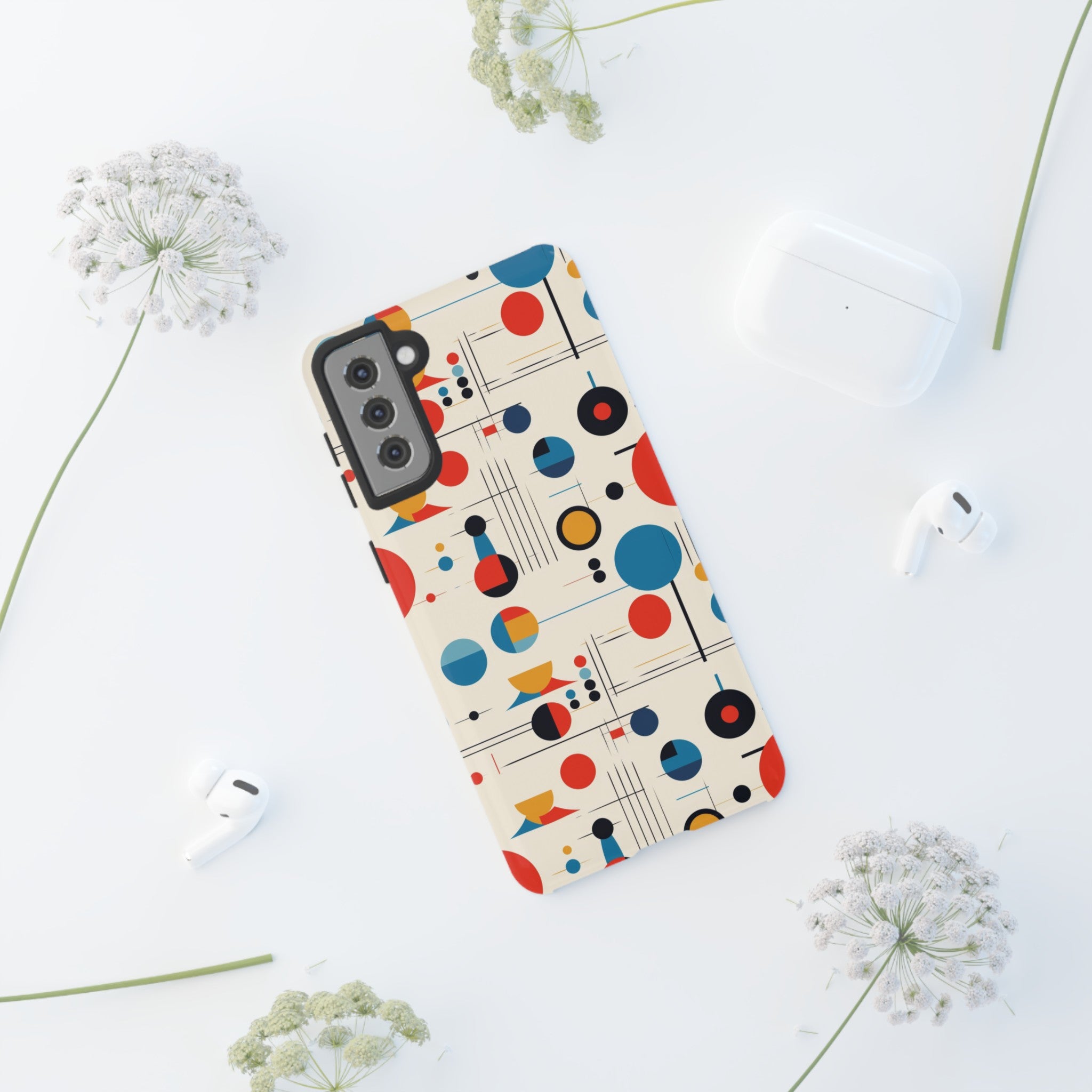 Mid Mod Bauhaus Designed iPhone, Samsung, Retro Phone Tough Cases - Mid Century Modern Gal