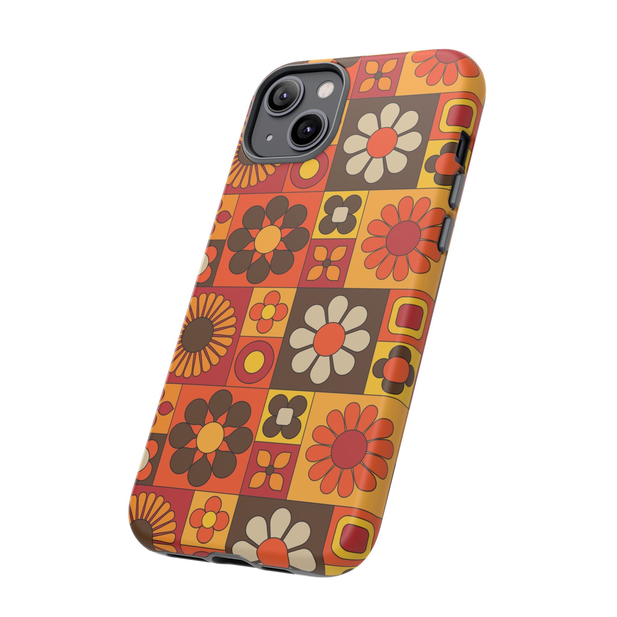 Retro 70s Mid Mod Floral Phone Case | Tough Cases for Flower Lovers