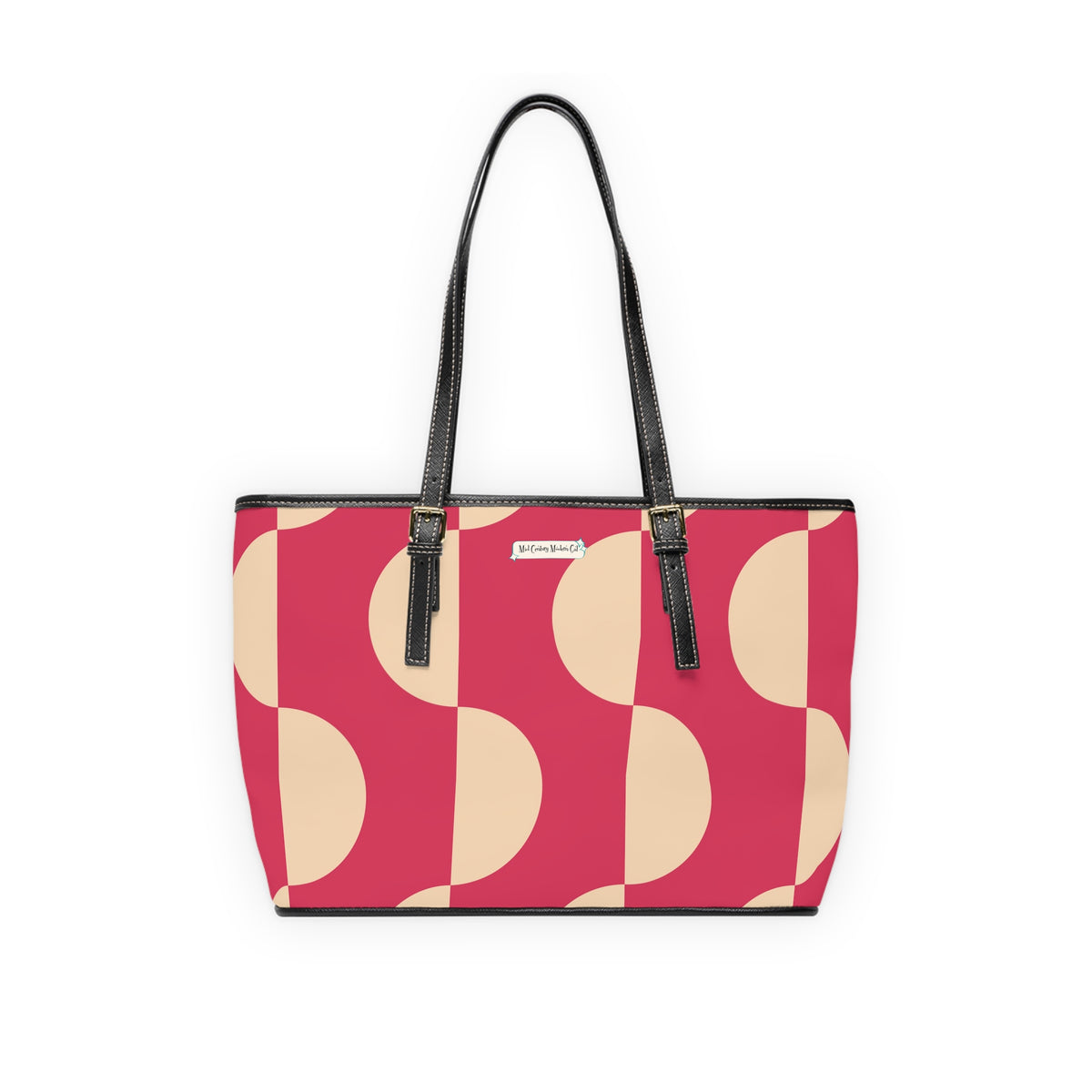 Mid Century Modern Gal Signature Handbag, Retro Mod Floral Spring Summer Shoulder Bag | Atomic Cat Floral & Retro Design - Mid Century Modern Gal