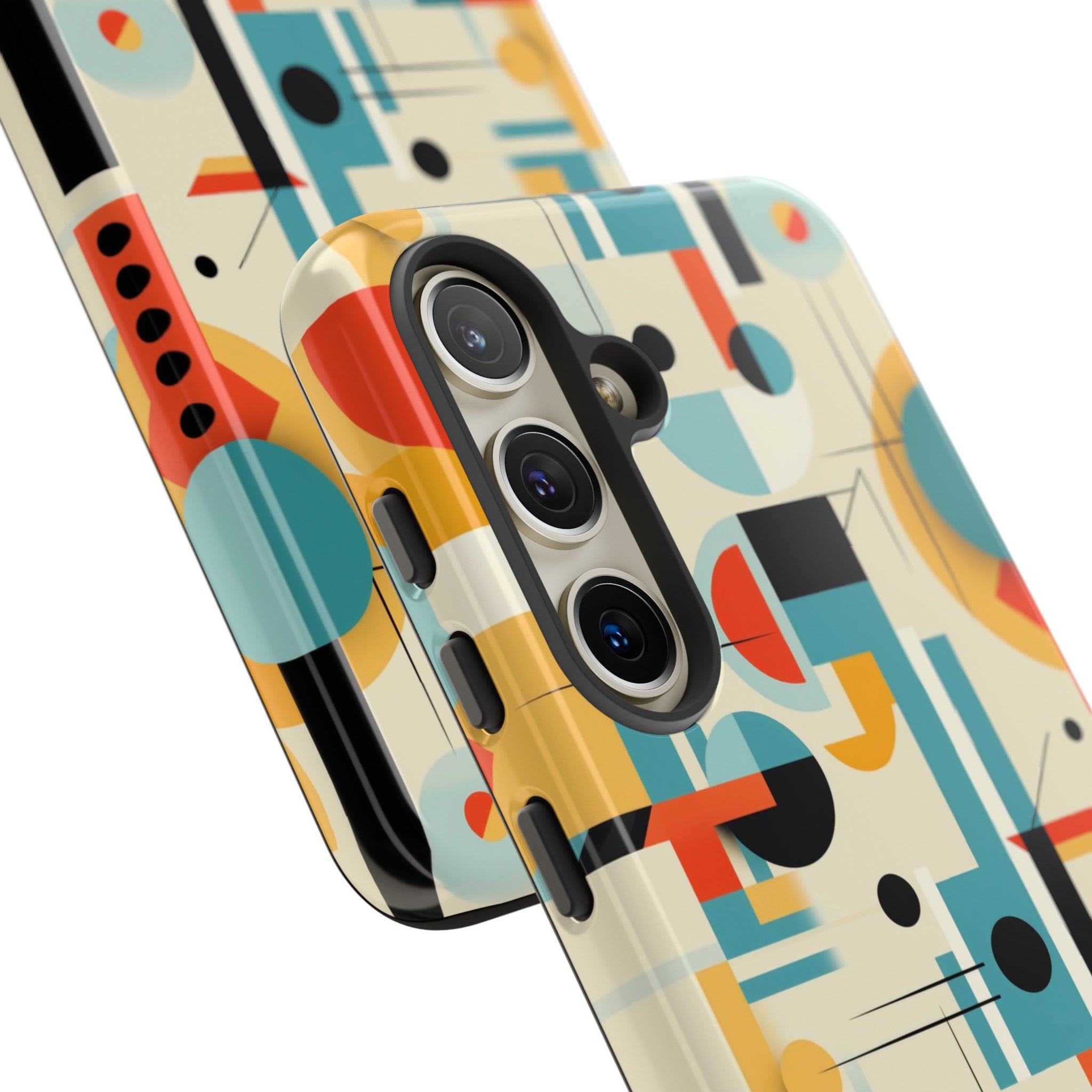 Bauhaus Designed Mid Mod Geometric Groovy Smart Phone, iPhone, Samsung Compatible Tough Cases