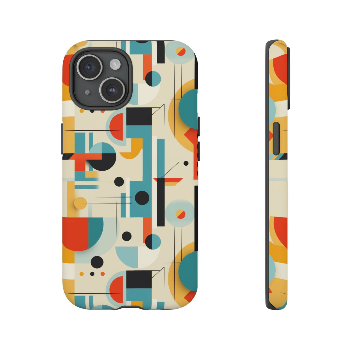 Bauhaus Designed Mid Mod Geometric Groovy Smart Phone, iPhone, Samsung, Pixel Compatible Tough Cases