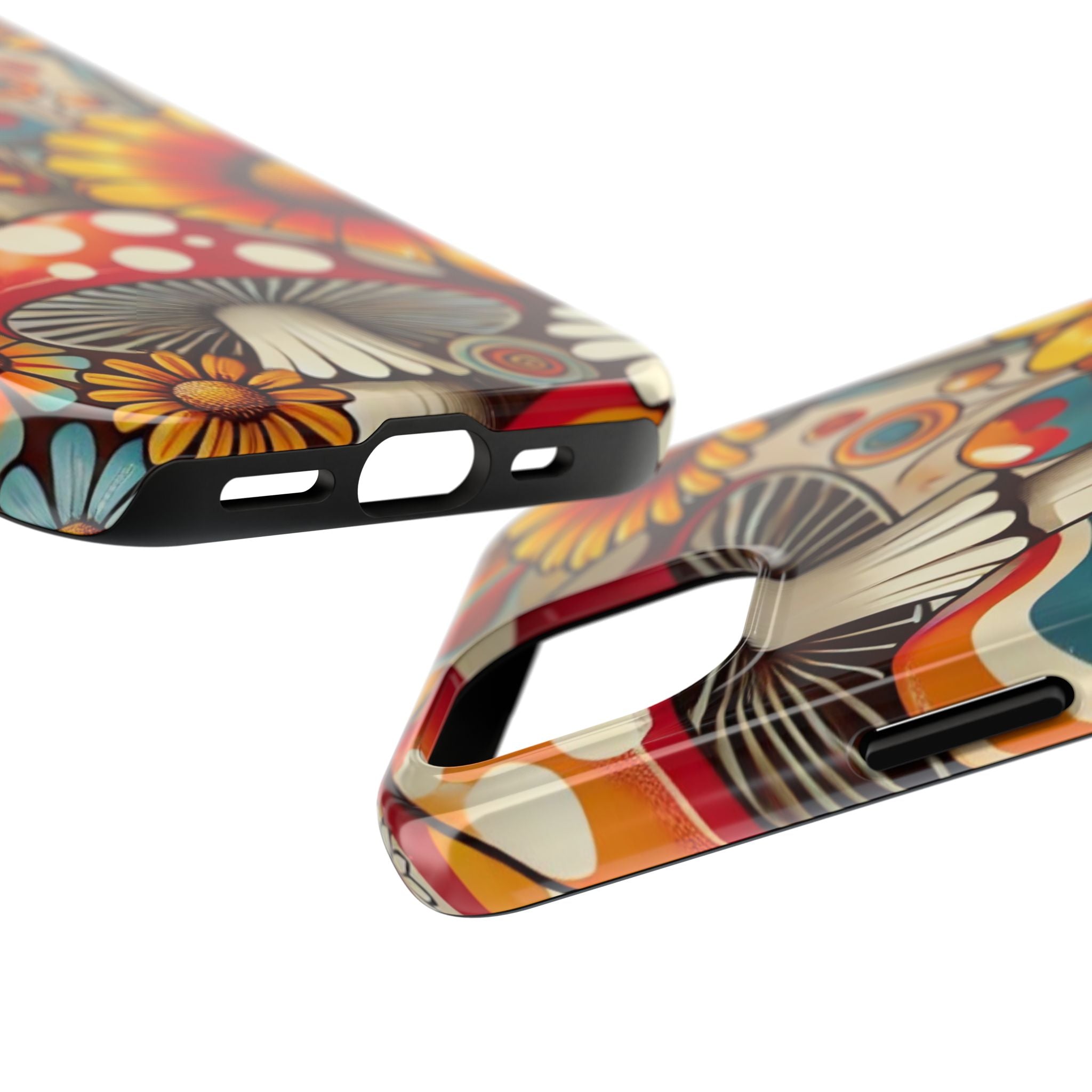 Bohemian Floral Mushroom Tough Phone Case - Trendy Protection for Nature Lovers - Mid Century Modern Gal