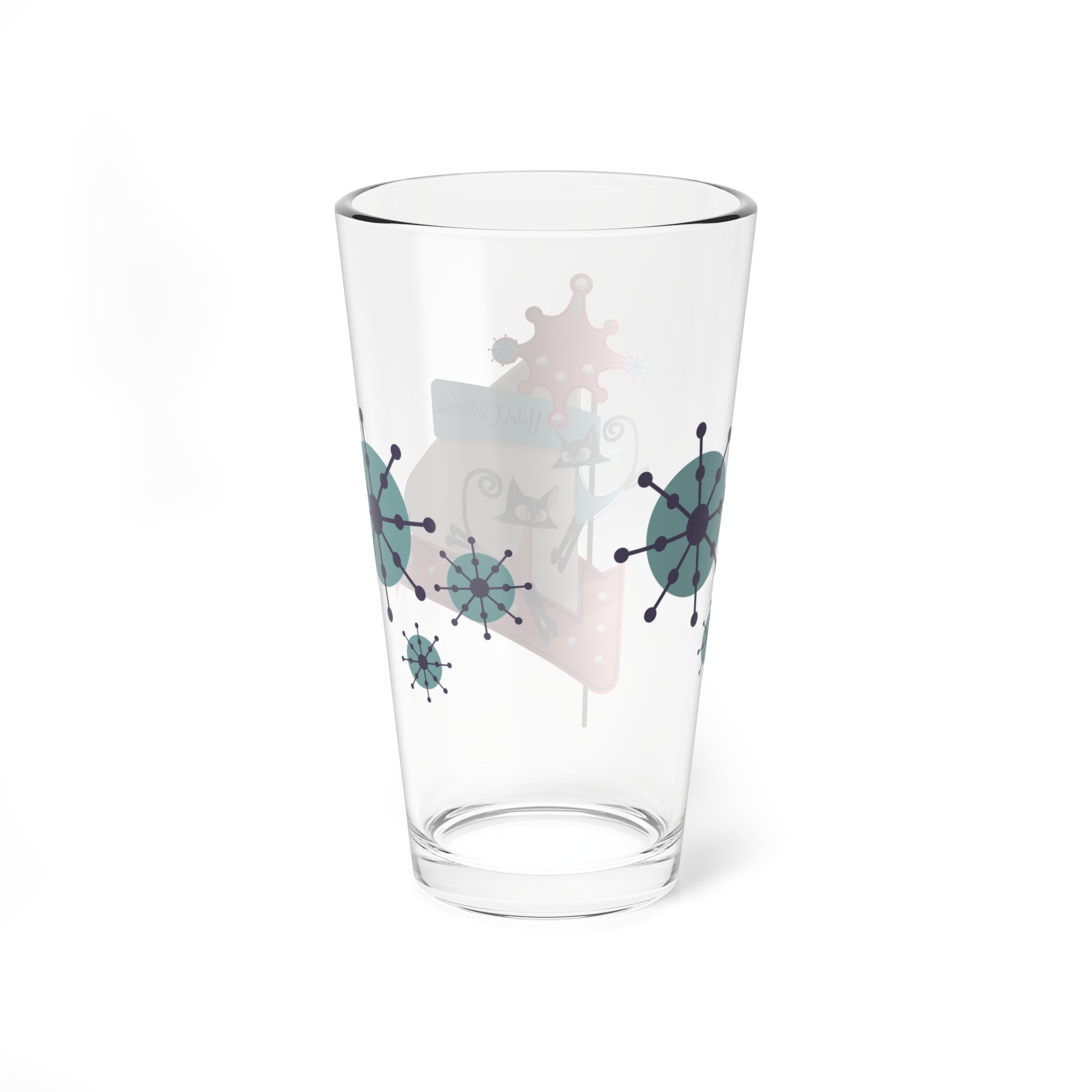 Atomic Cat Retro Glassware, Mid Century Modern Barware, Buy 3 Get One Free, Atomic 50s Drinkware Beer, Cocktail, Mocktail, Mojito Glass - Mid Century Modern Gal