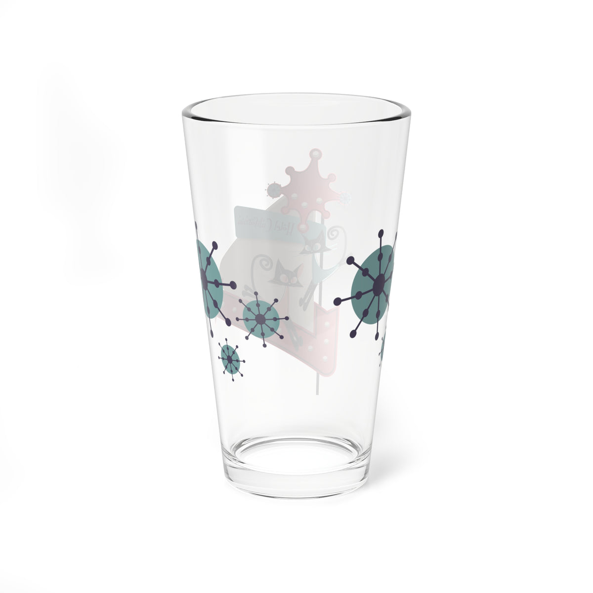 Atomic Cat Retro Glassware, Mid Century Modern Barware, Buy 3 Get One Free, Atomic 50s Drinkware Beer, Cocktail, Mocktail, Mojito Glass - Mid Century Modern Gal