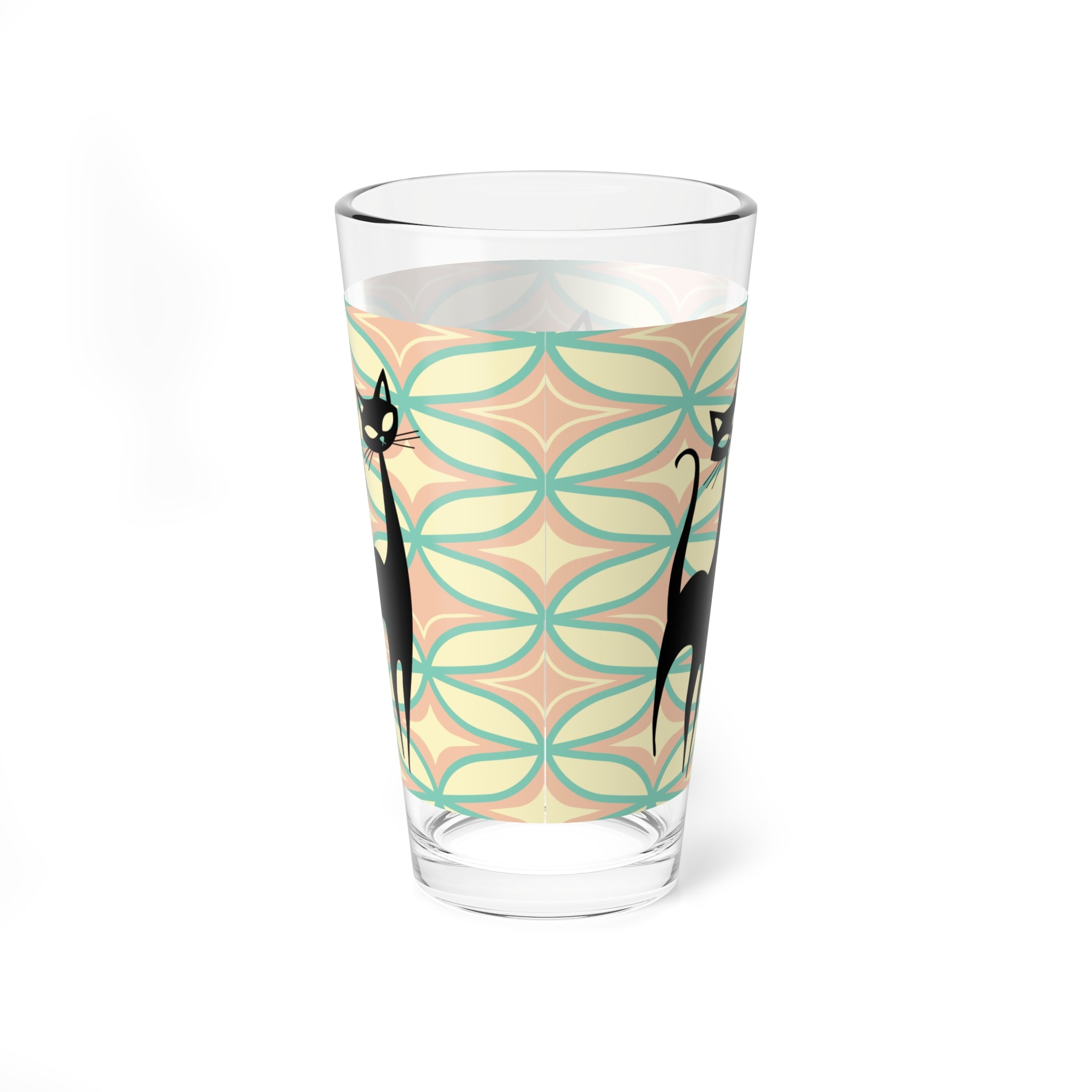 Atomic Cat Mid Century Modern Pink, Mint, Mid Century Modern Barware - Mid Century Modern Gal