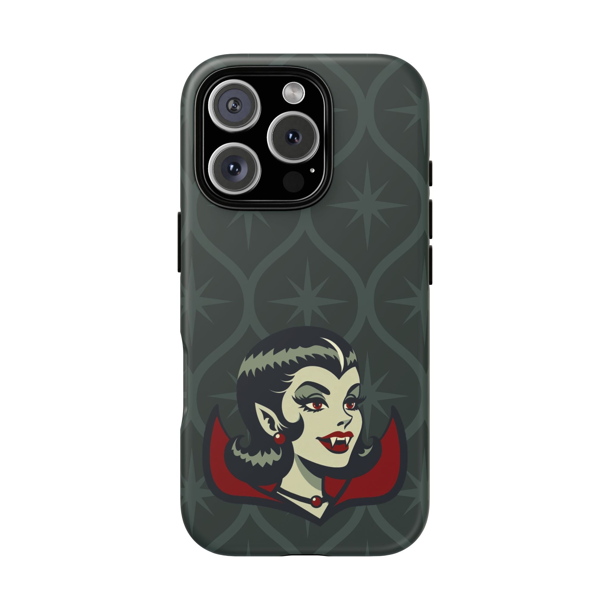 Vampire Dracula Girl Halloween Goth Horror Buff MCM Green Tough Phone Case