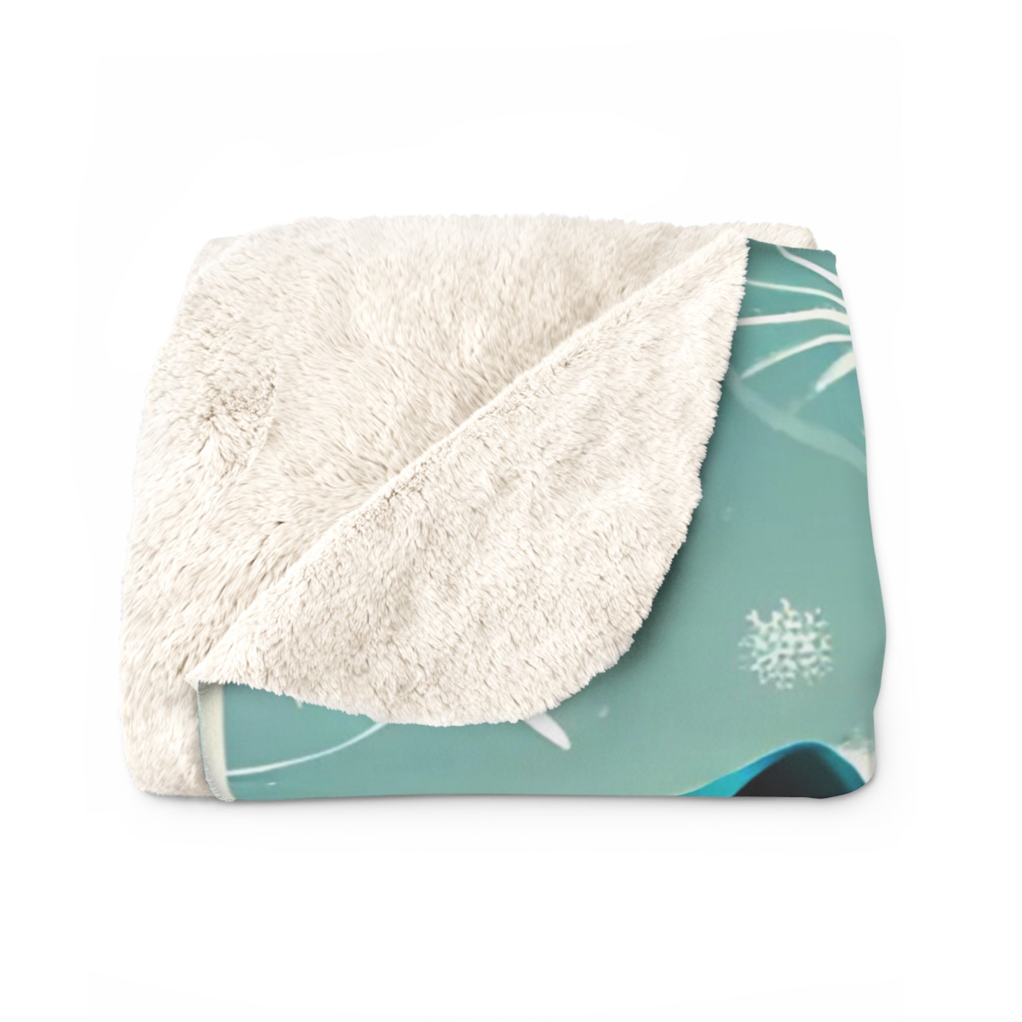 Atomic Cat Mid Century Modern Winter Haven, Vintage Christmas Sherpa Fleece Blanket - Cozy Winter Decor - Mid Century Modern Gal