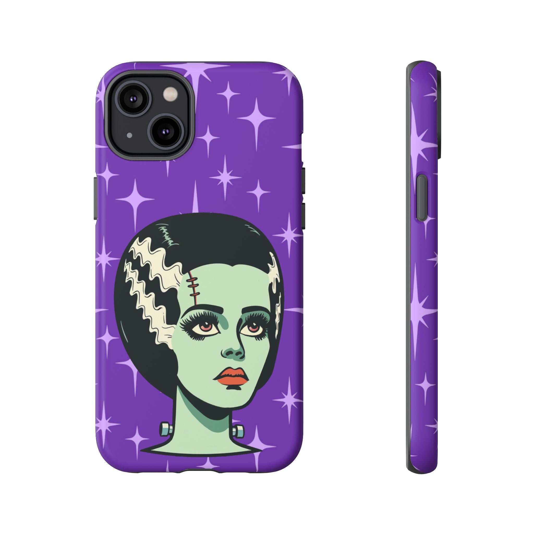 Bride of Frankenstein Retro Mid Mod Horror Buff Purple Halloween Tough Phone Case - Mid Century Modern Gal