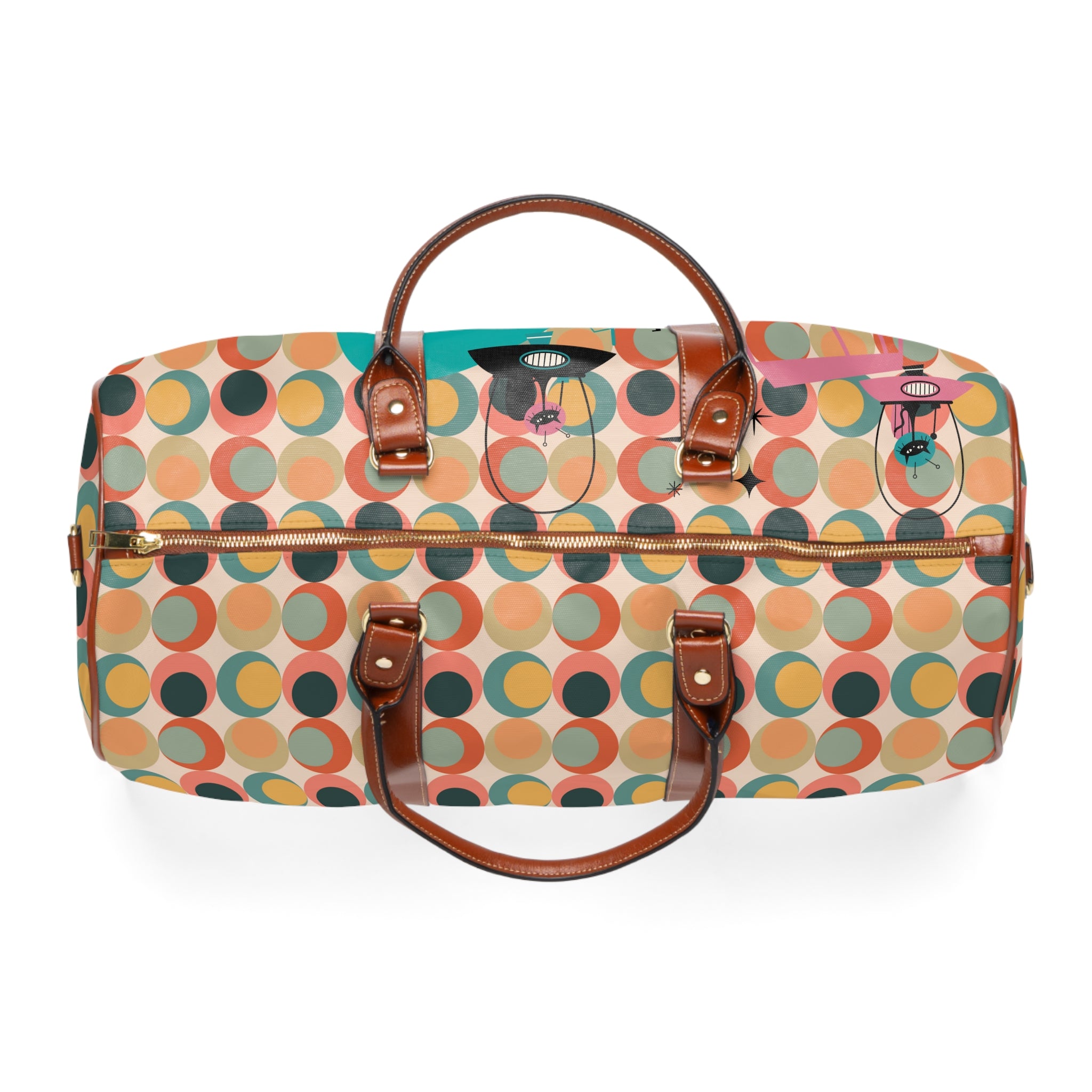 Atomic Cat, Time Capsule Travel Mid Century Modern Quirky Fun Carry On, Weekender, Waterproof Travel Bag - Mid Century Modern Gal