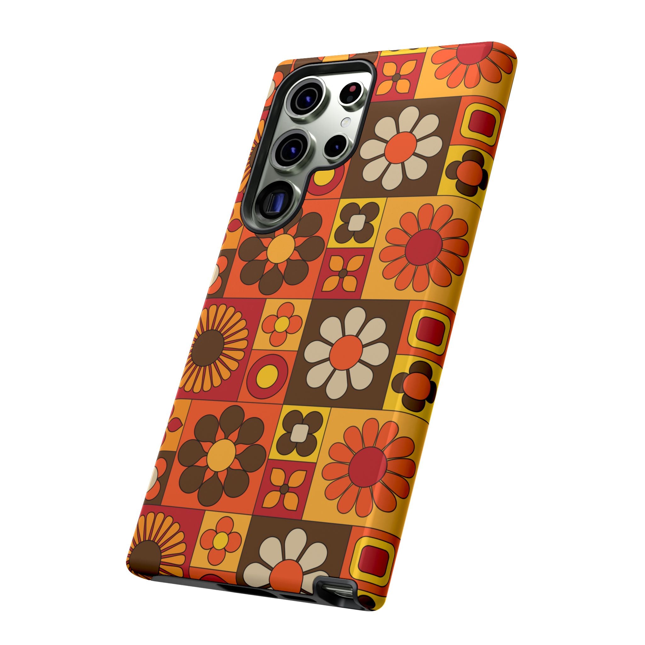 Retro 70s Mid Mod Floral Phone Case | Tough Cases for Flower Lovers