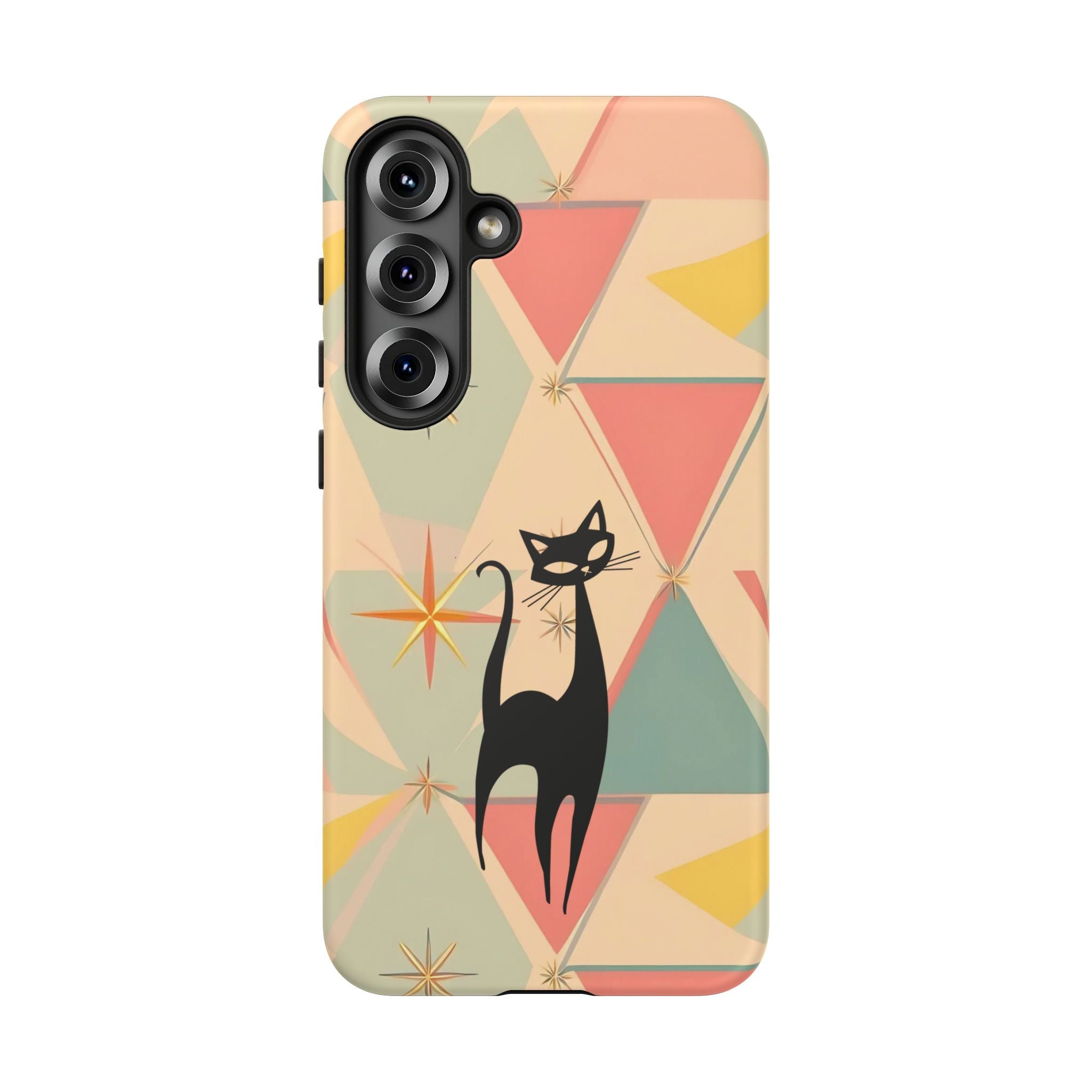 Atomic Cat Mid Mod Retro Cat Phone Case | Tough Cases with Vintage Vibe | Ideal for Cat Lovers