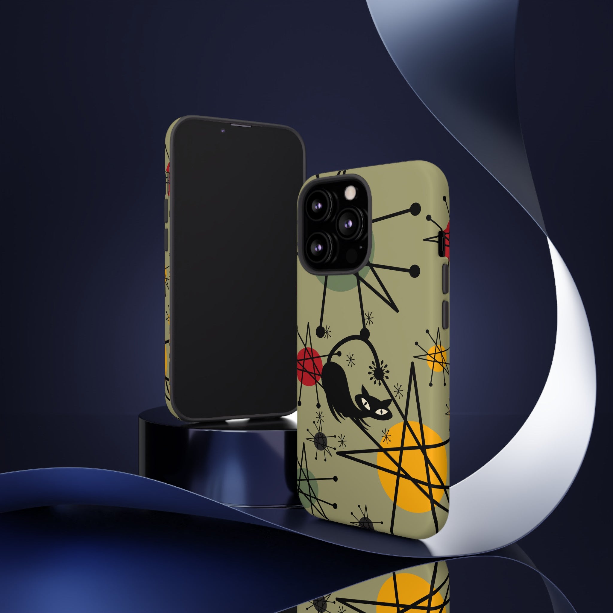 Mid Century Modern Atomic Cat, Retro Chic Groovy Mod Samsung, Smart Phone Tough Cases - Mid Century Modern Gal