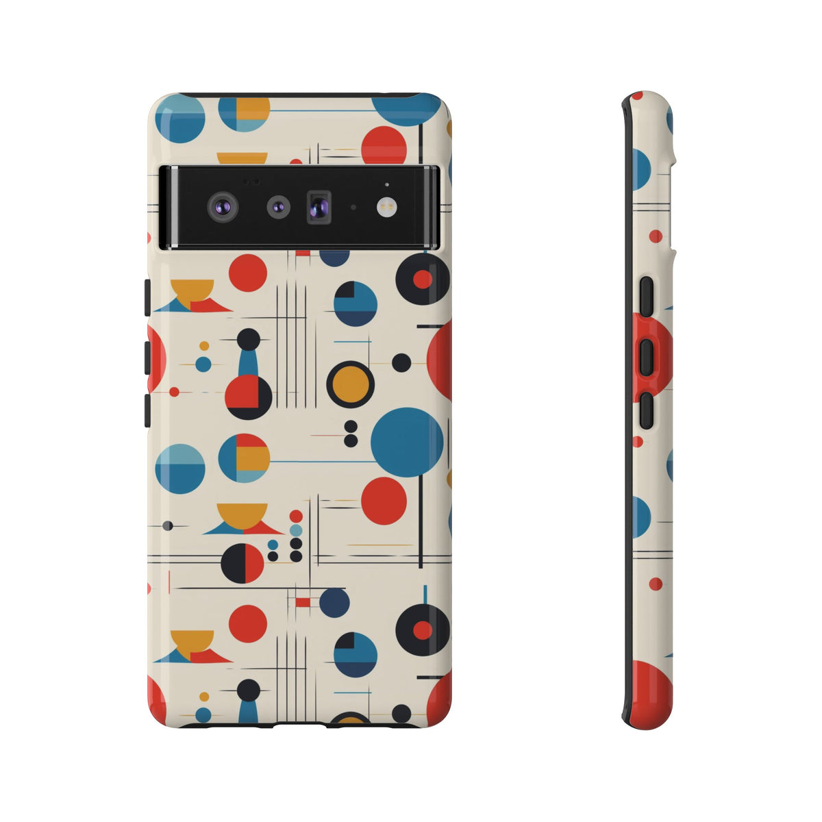 Mid Mod Bauhaus Designed iPhone, Samsung, Retro Phone Tough Cases - Mid Century Modern Gal
