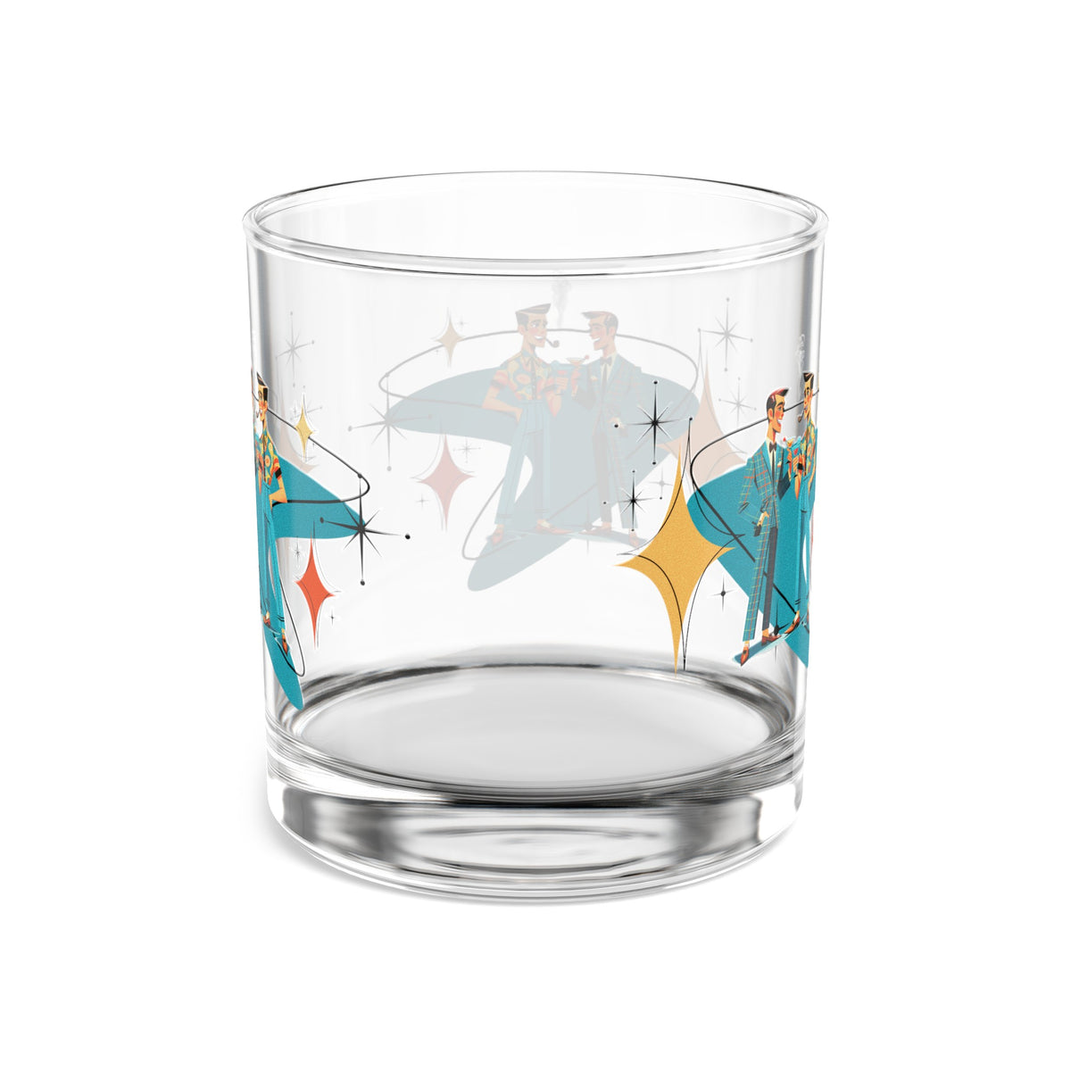 Mid Century Modern Dapper Men, Gay Couple, Bourbon Whiskey MCM Barware, 10oz - Mid Century Modern Gal