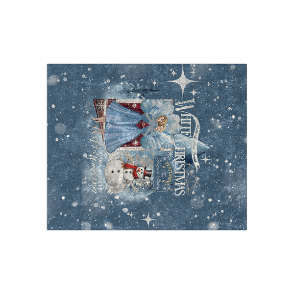 Sister Sister 50s White Christmas Holiday Kitsch Wallace And Davis Movie, Blue Crushed Velvet Blanket