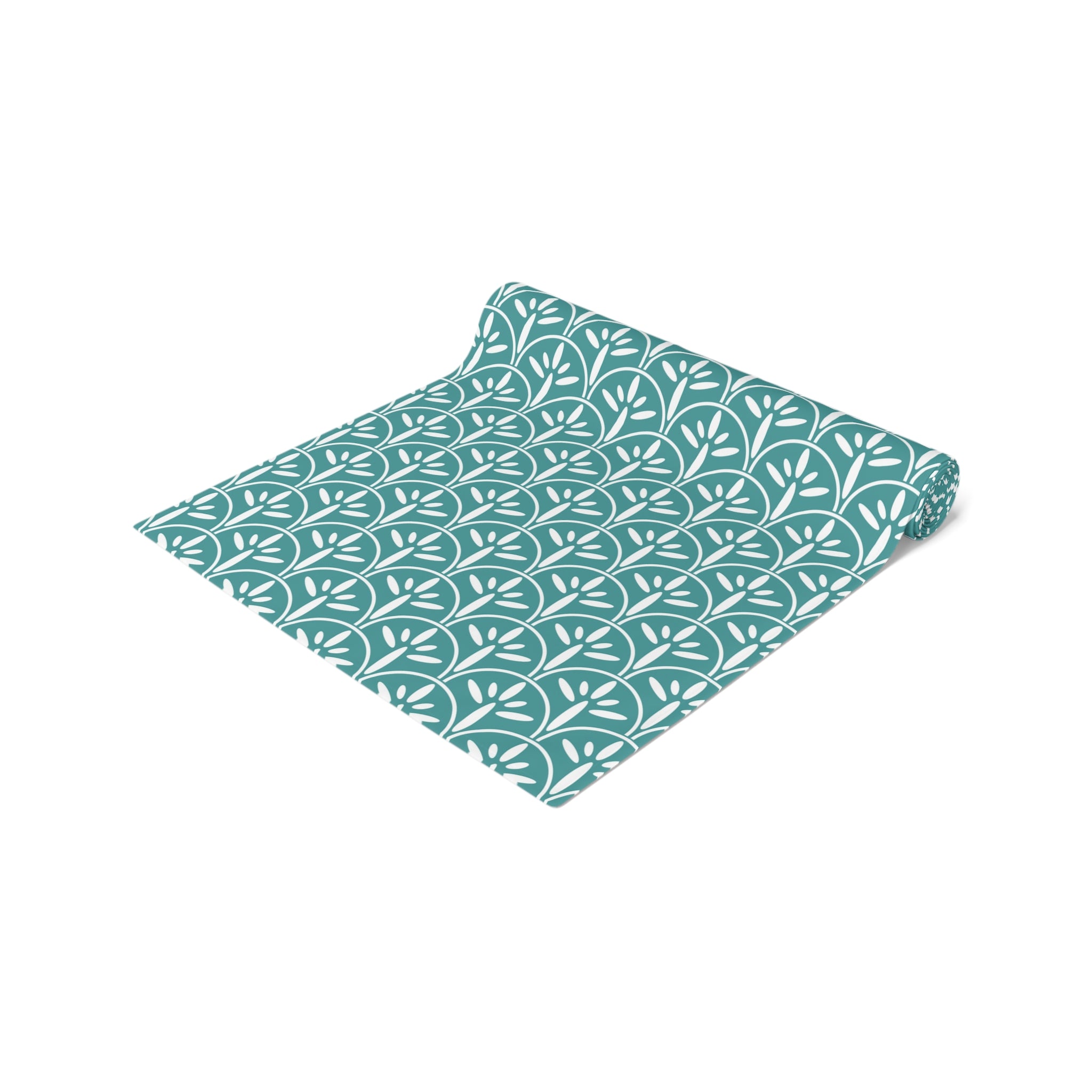 Art Deco Aqua Blue Floral Modern Runner - Mid Century Modern Gal