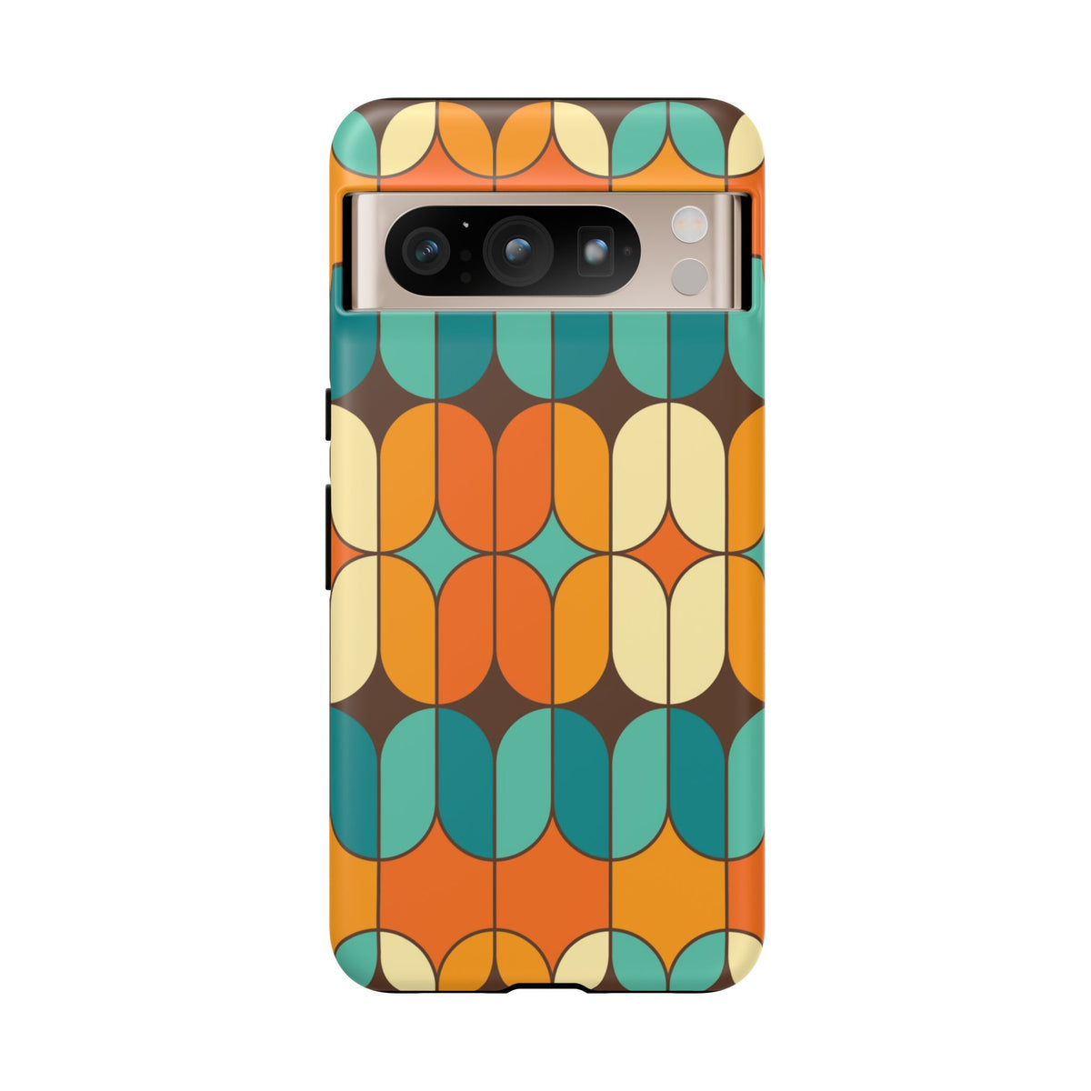 Mid Century Modern Orange, Teal Geometric Mod Designed Tough Phone Case