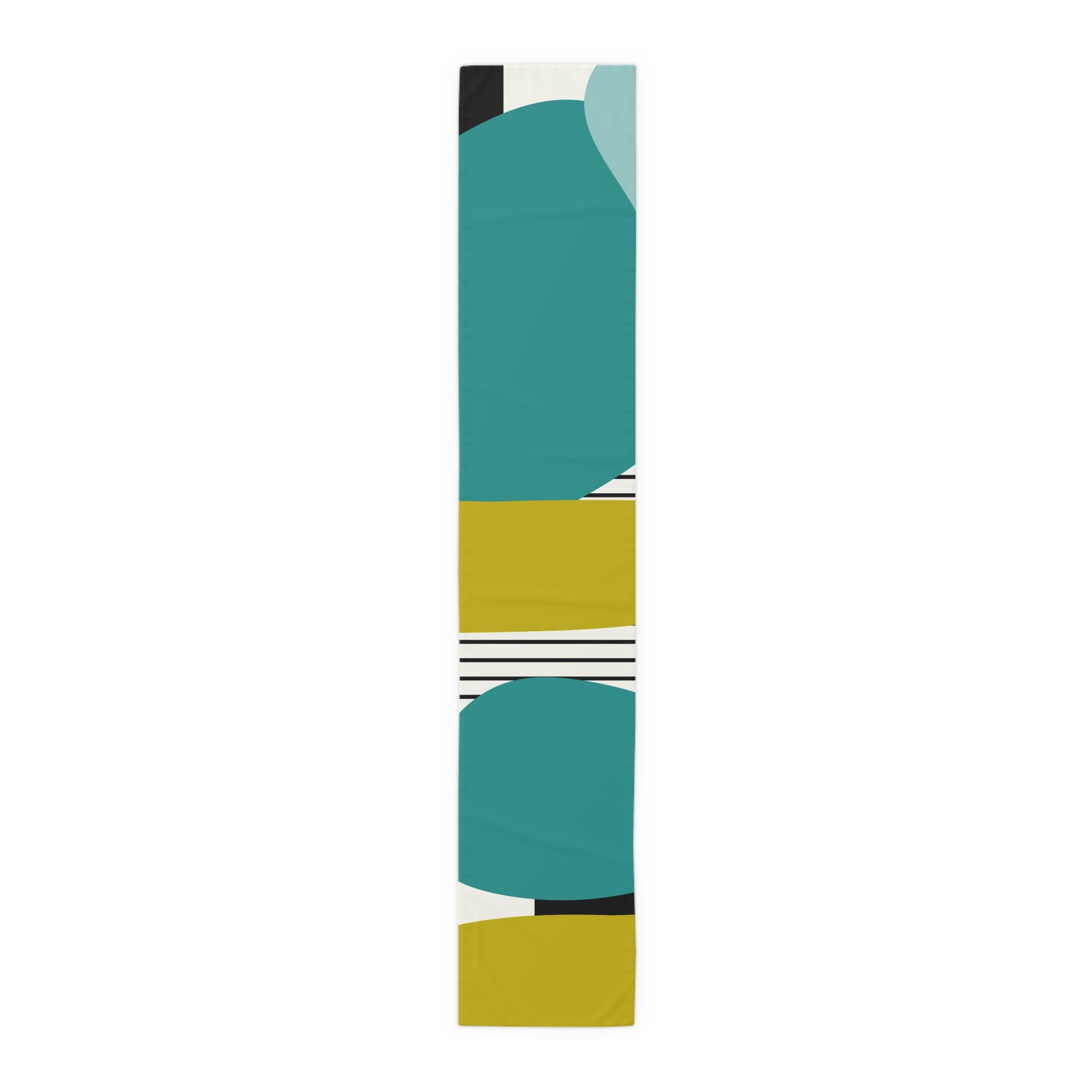 Mid Century Modern Retro MCM Design Abstract Table Runner Turquoise, Green, White, Black MCM Mid Modern Table Runner - Mid Century Modern Gal