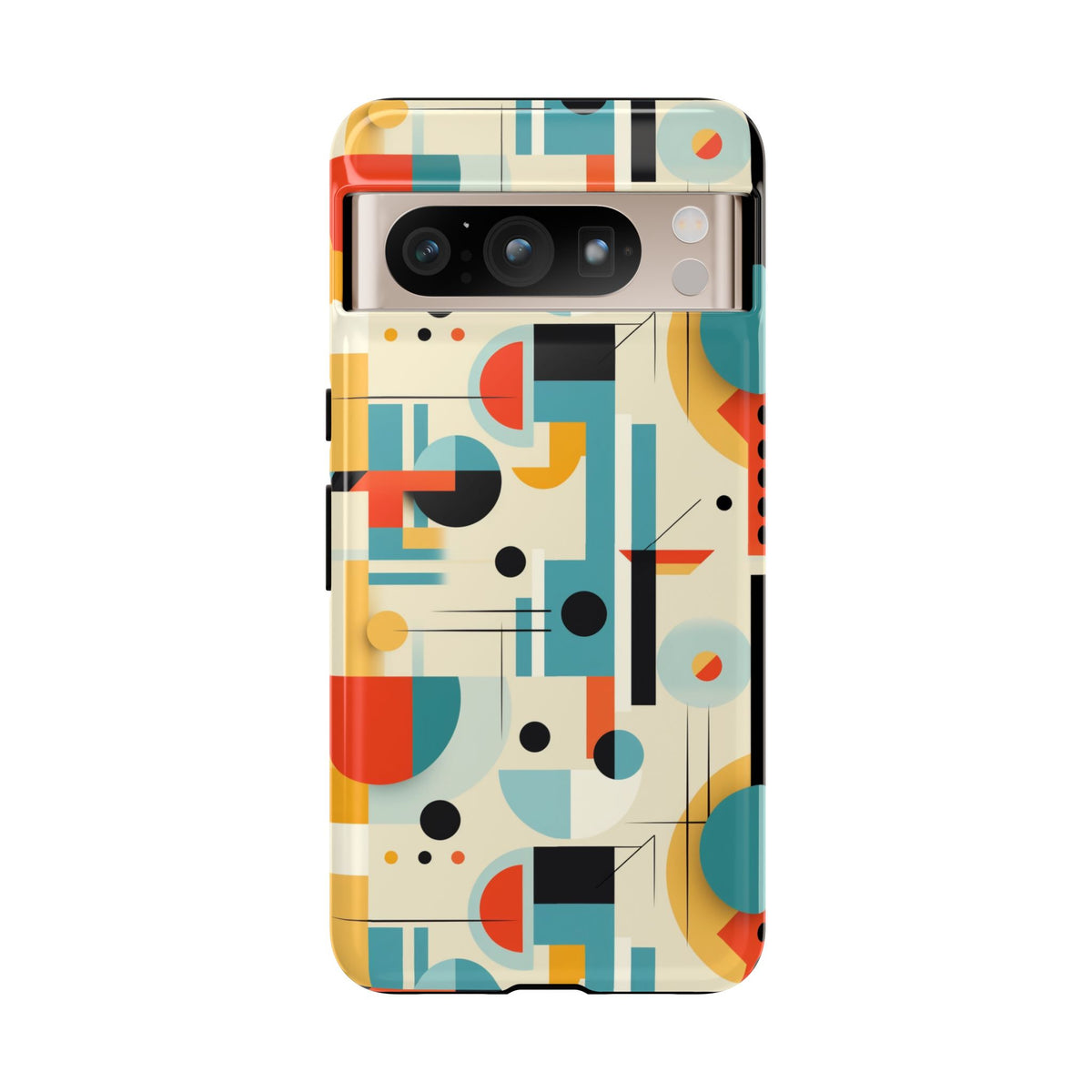 Bauhaus Designed Mid Mod Geometric Groovy Smart Phone, iPhone, Samsung Compatible Tough Cases - Mid Century Modern Gal