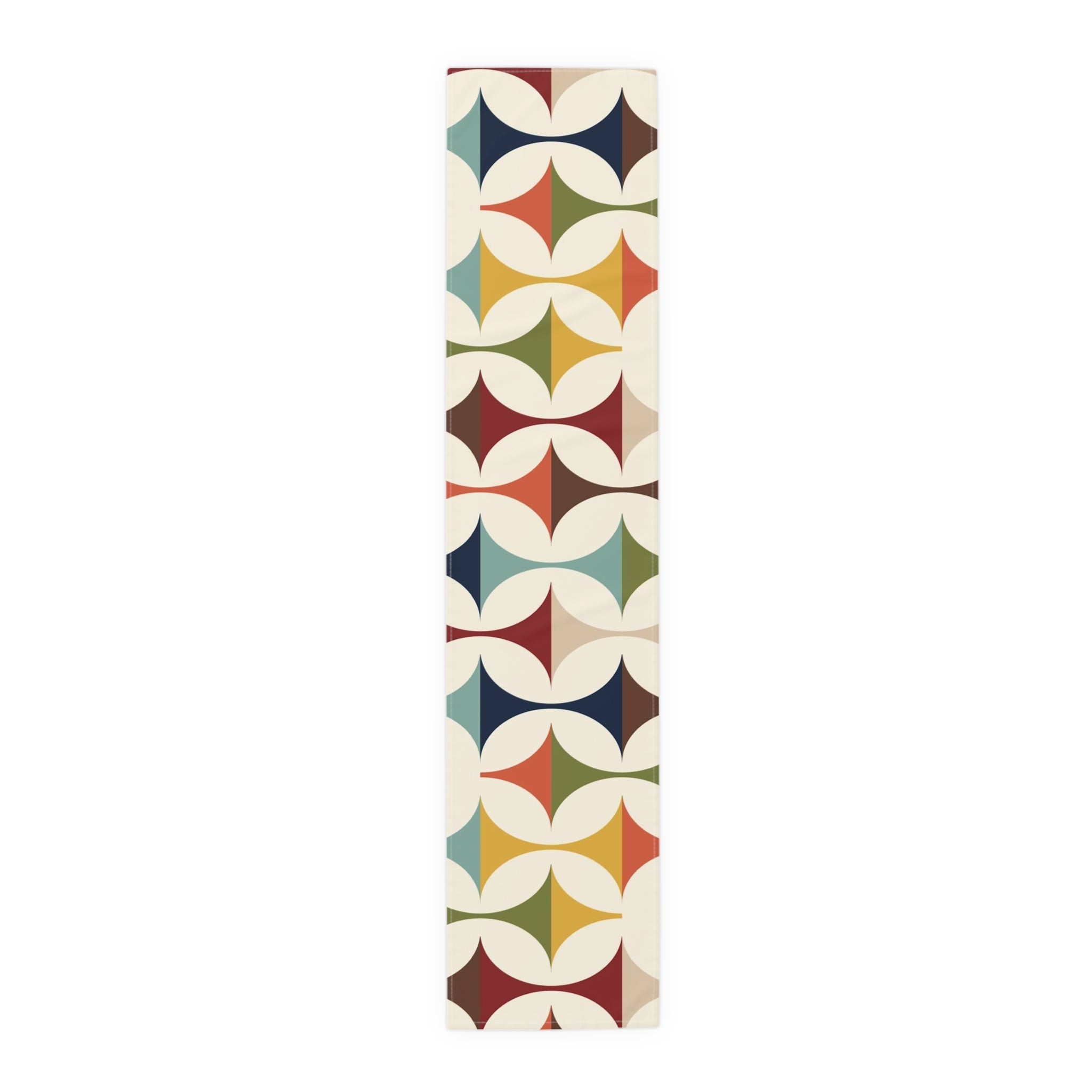 Mid Century Modern Table Runner, Retro Scandinavian Modern Danish Geometric Design, Green, Brown, Beige, Yellow, Teal, MCM - Mid Century Modern Gal