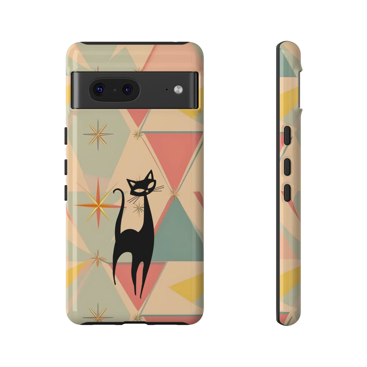Atomic Cat Mid Mod Retro Cat Phone Case | Tough Cases with Vintage Vibe | Ideal for Cat Lovers