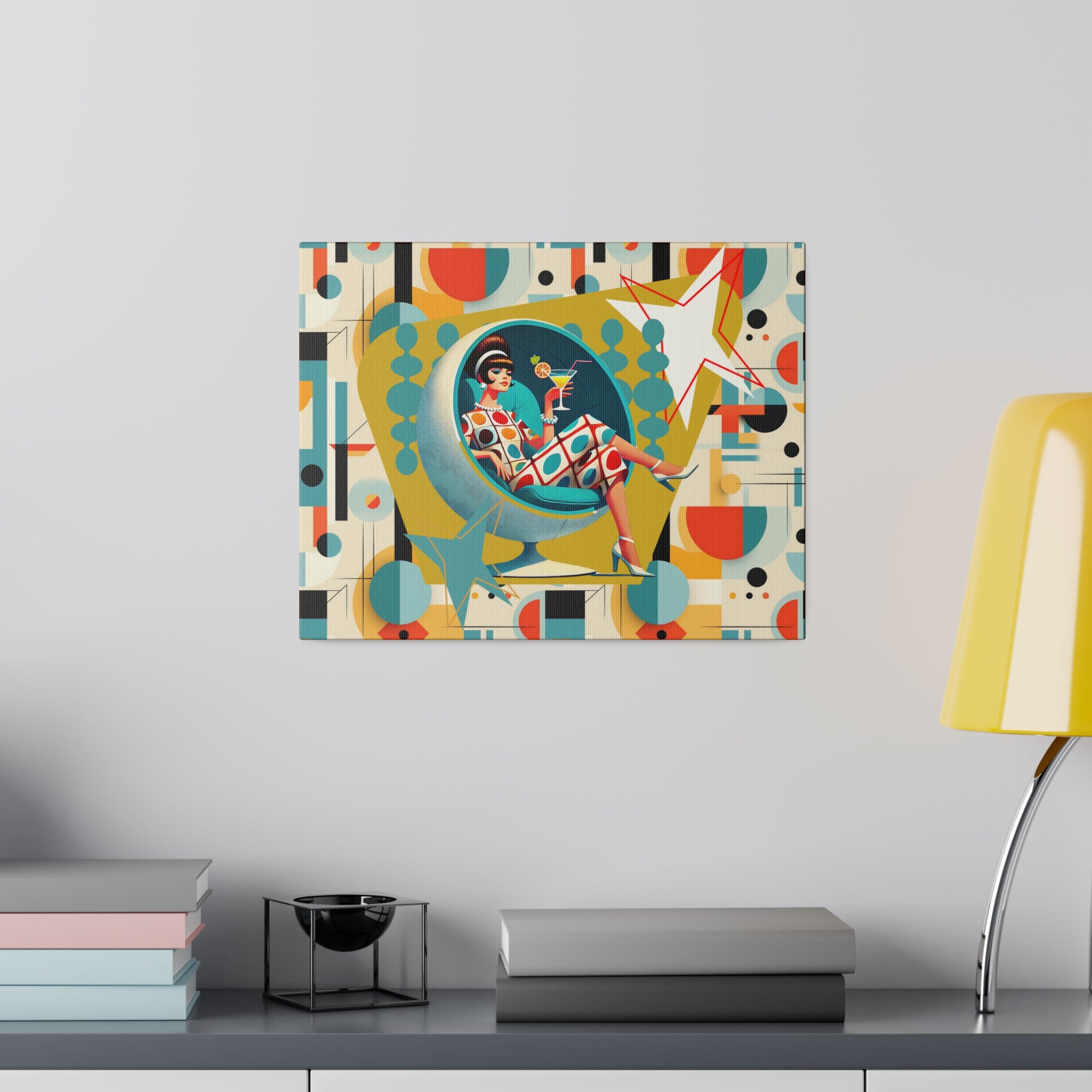 Mid Century Mod Gal, Modern Bauhaus Retro Wall Art - Mid Century Modern Gal
