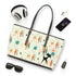 Mid Century Atomic Franciscan Pattern, Atomic Cat, Retro Mod Shoulder Bag Bags 17" x 11" / Black