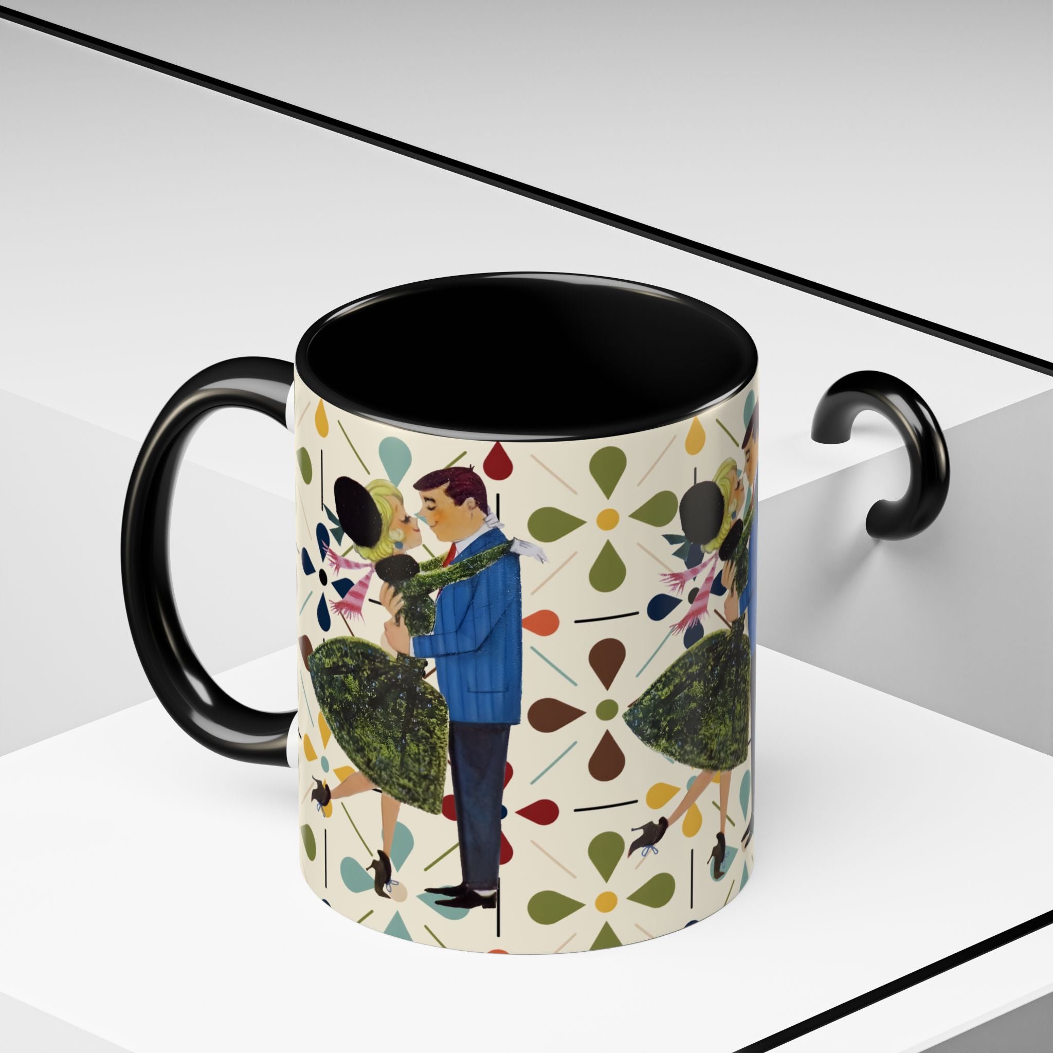 Mid Century Modern 50s Christmas Scandi Flower Kitschy Mug - Mid Century Modern Gal