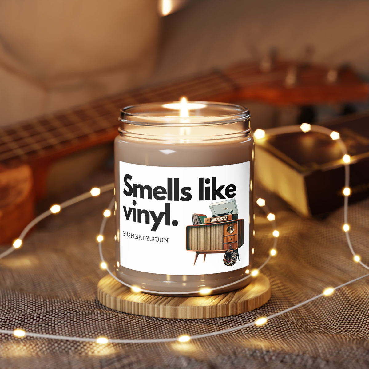 Smells Like Vinyl, Kitschy Retro Candle Gift Scented Candles, 9oz - Mid Century Modern Gal