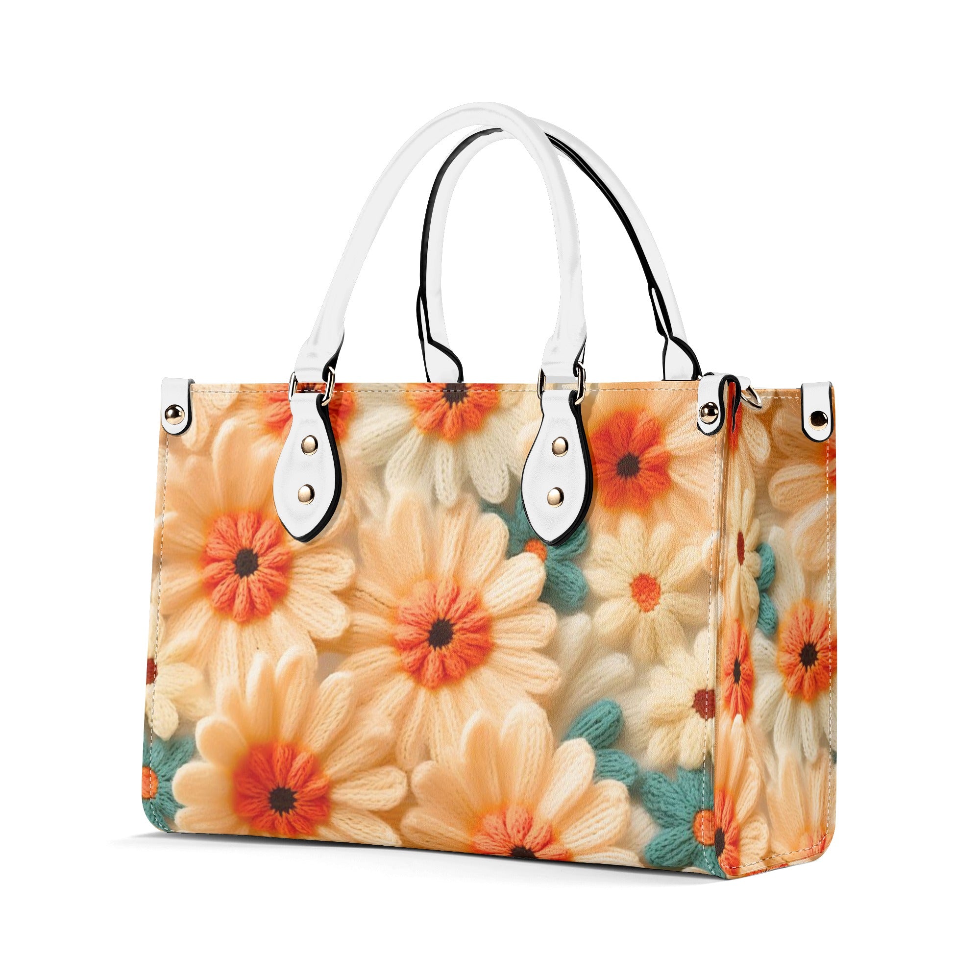 70s Daisy, Faux Crocheted, Mid Mod Shoulder, Retro Handbag - Mid Century Modern Gal