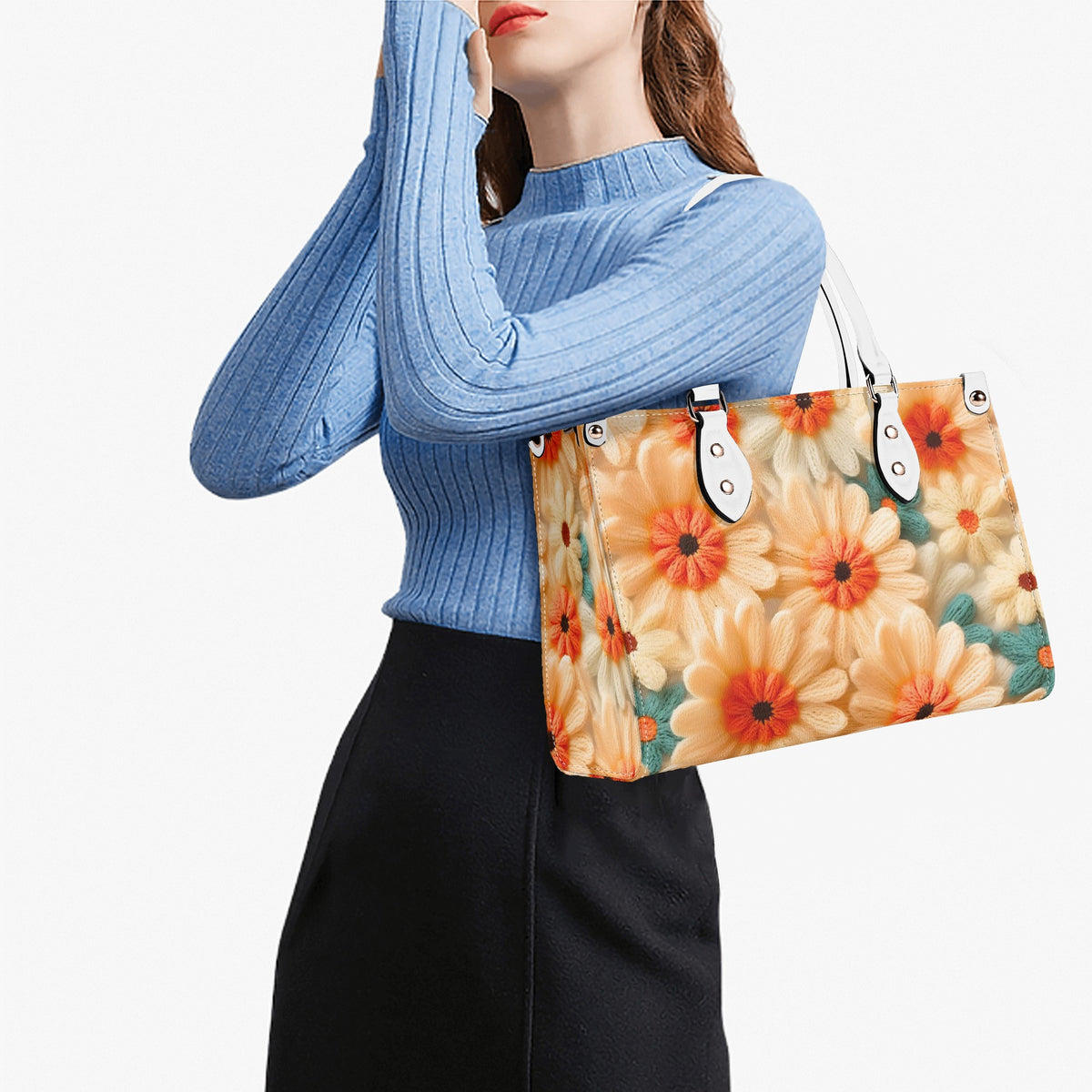 70s Daisy, Faux Crocheted, Mid Mod Shoulder, Retro Handbag - Mid Century Modern Gal