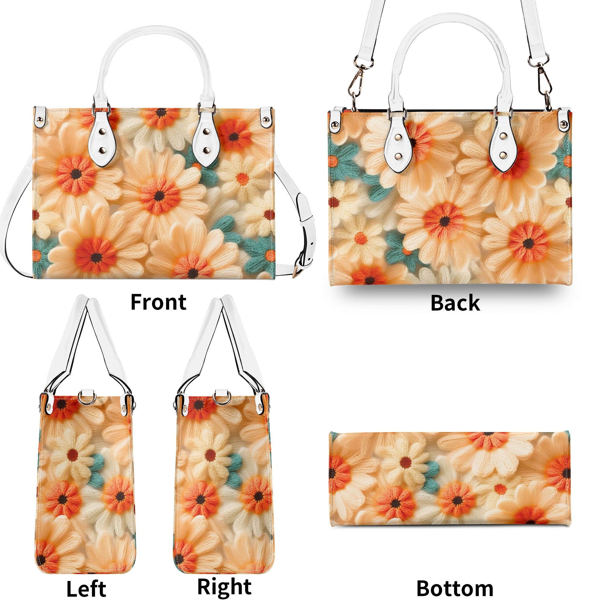 70s Daisy, Faux Crocheted, Mid Mod Shoulder, Retro Handbag - Mid Century Modern Gal