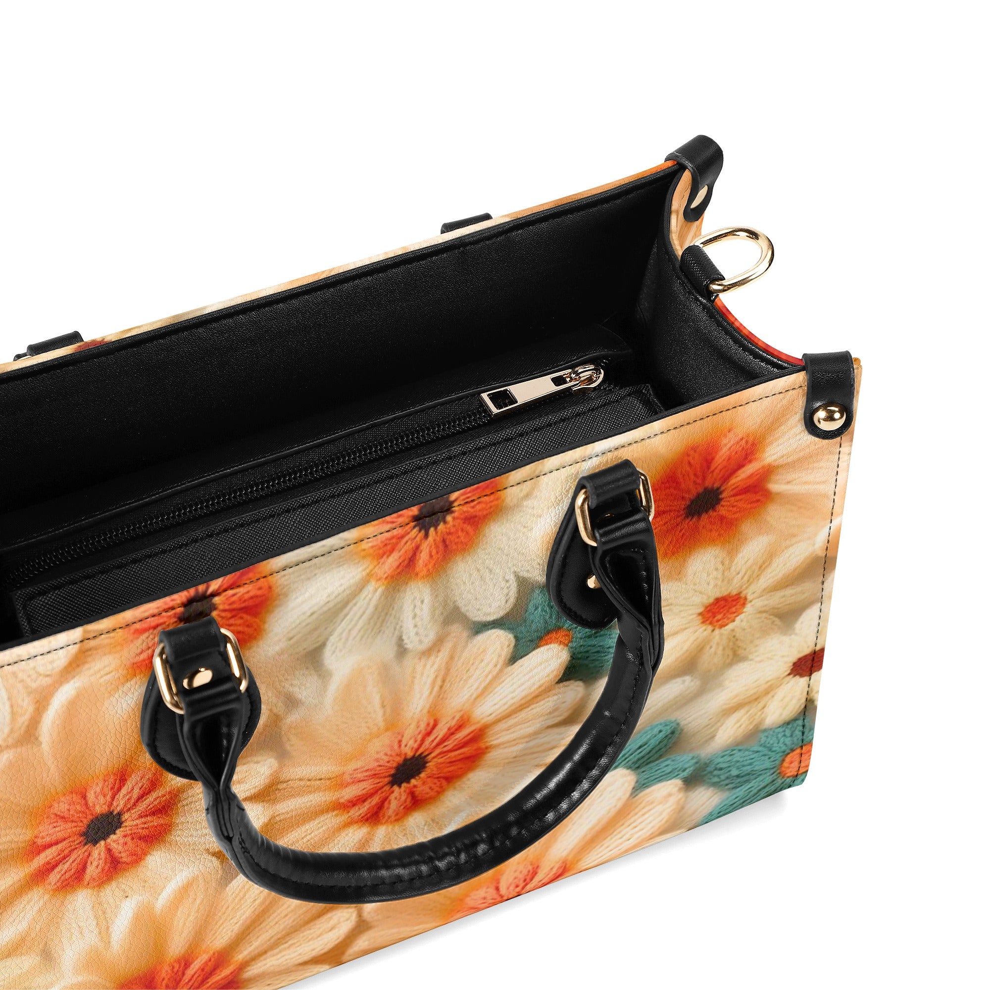 70s Daisy, Faux Crocheted, Mid Mod Shoulder, Retro Handbag - Mid Century Modern Gal