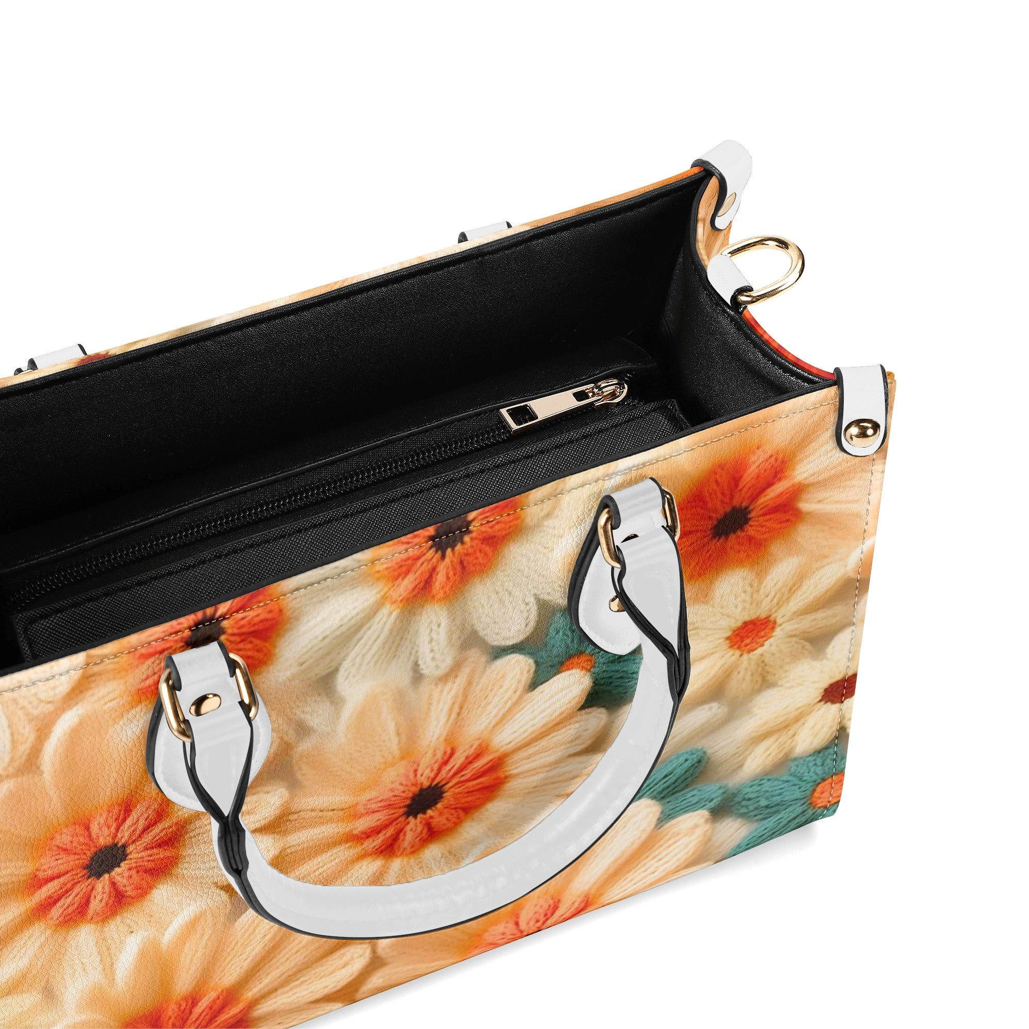 70s Daisy, Faux Crocheted, Mid Mod Shoulder, Retro Handbag - Mid Century Modern Gal