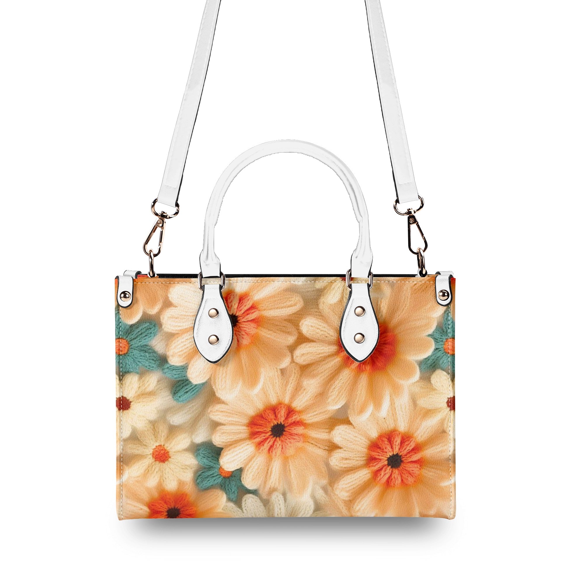 70s Daisy, Faux Crocheted, Mid Mod Shoulder, Retro Handbag - Mid Century Modern Gal