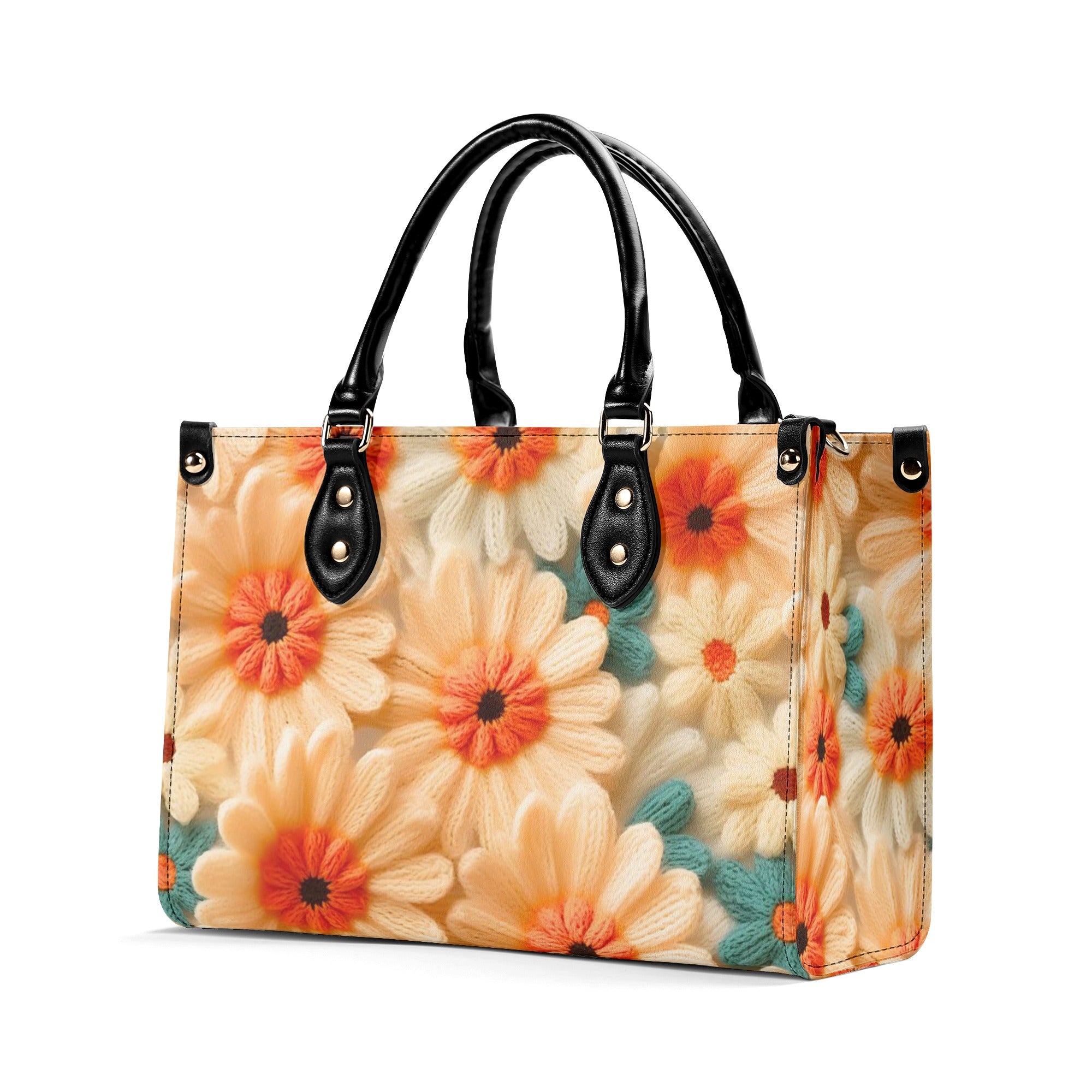 70s Daisy, Faux Crocheted, Mid Mod Shoulder, Retro Handbag - Mid Century Modern Gal